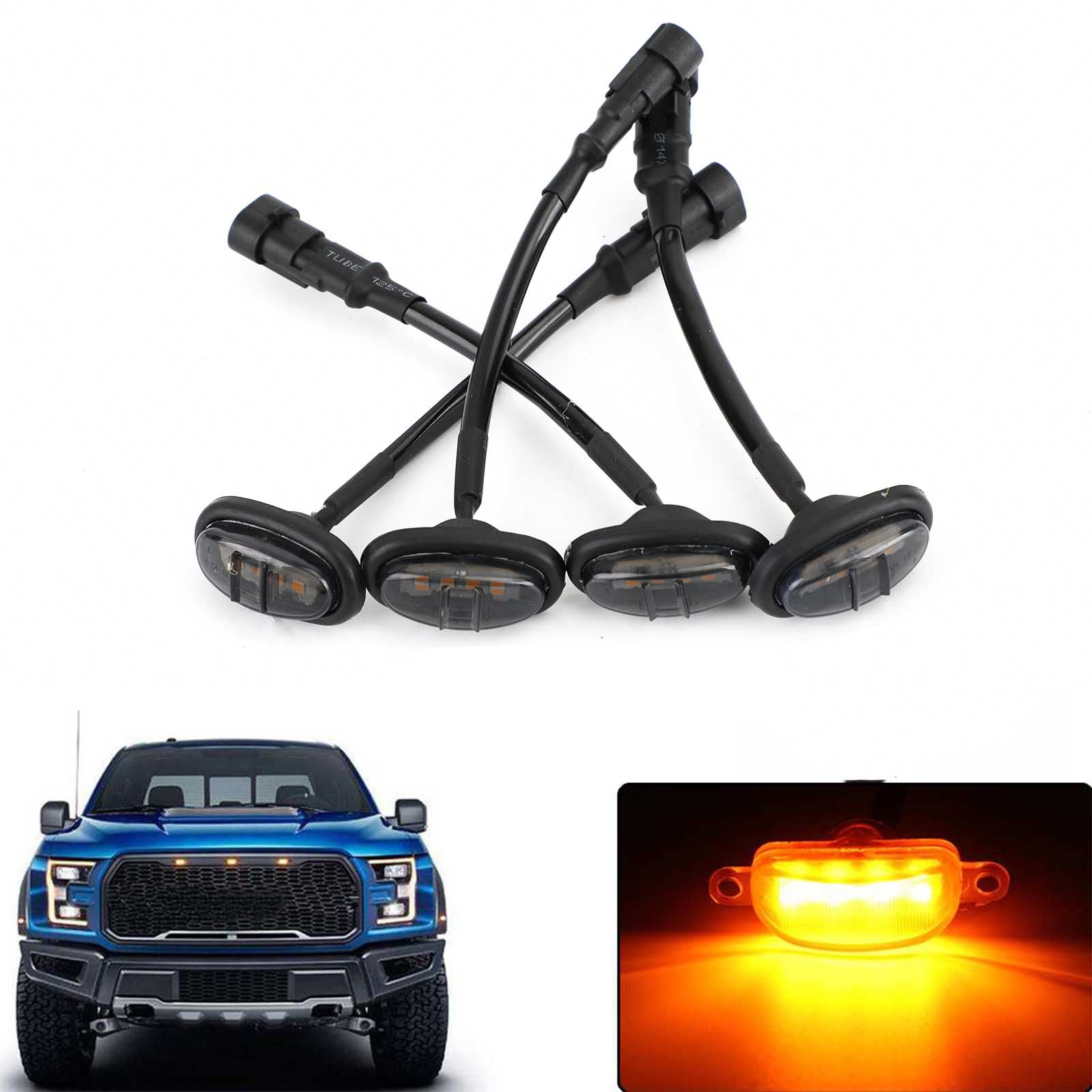 4 pezzi LED di luce del tasto per ruote bapmic è adatto per Ford F-150 Raptor 2017-2019 Generico