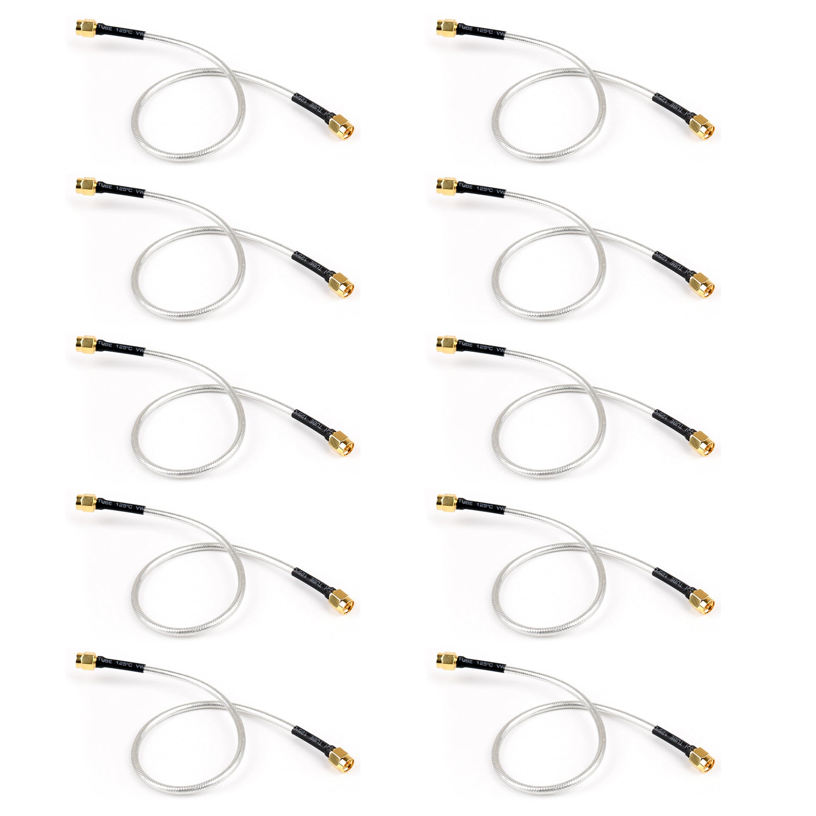 10 Pcs SMA Mâle à SMA Mâle RF Extension Coax Pigtail Semi-Rigide Câble RG402 30 cm