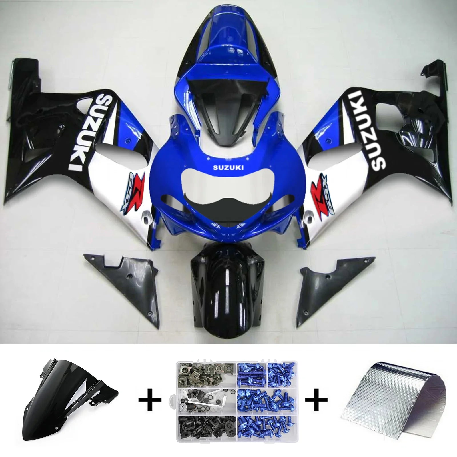 Amotopart Suzuki GSXR750 2001-2003 Kit Carénage Carrosserie Plastique ABS