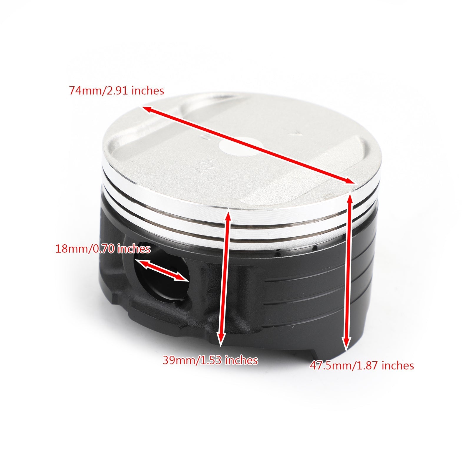 Kit de segments de piston Alésage ?74mm +1.00 pour Yamaha TT250R 93-04 TTR250 TT-R 99-06 Générique