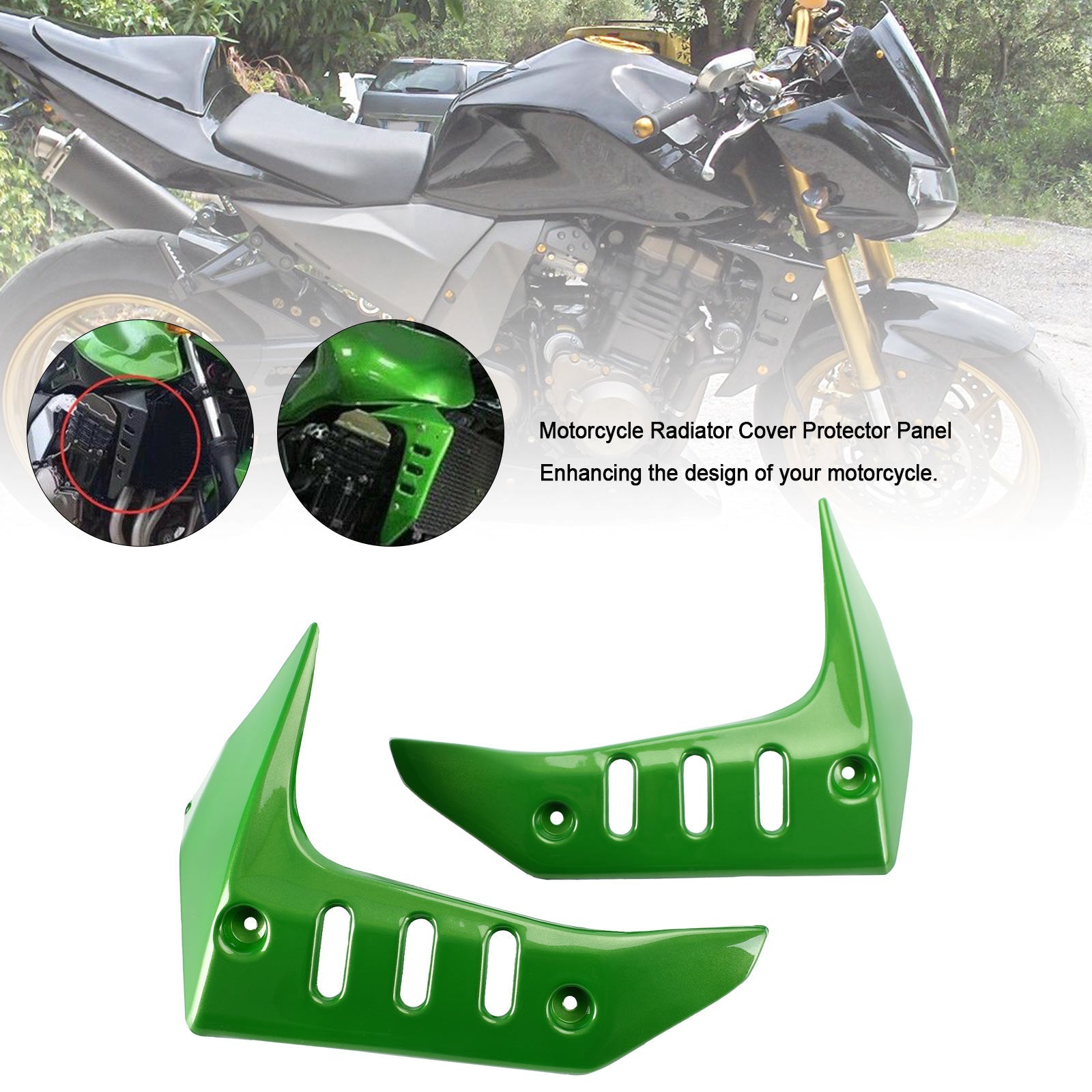 Pannello di protezione della copertura del radiatore del motociclo per Kawasaki Z750 2004-2007 Generico