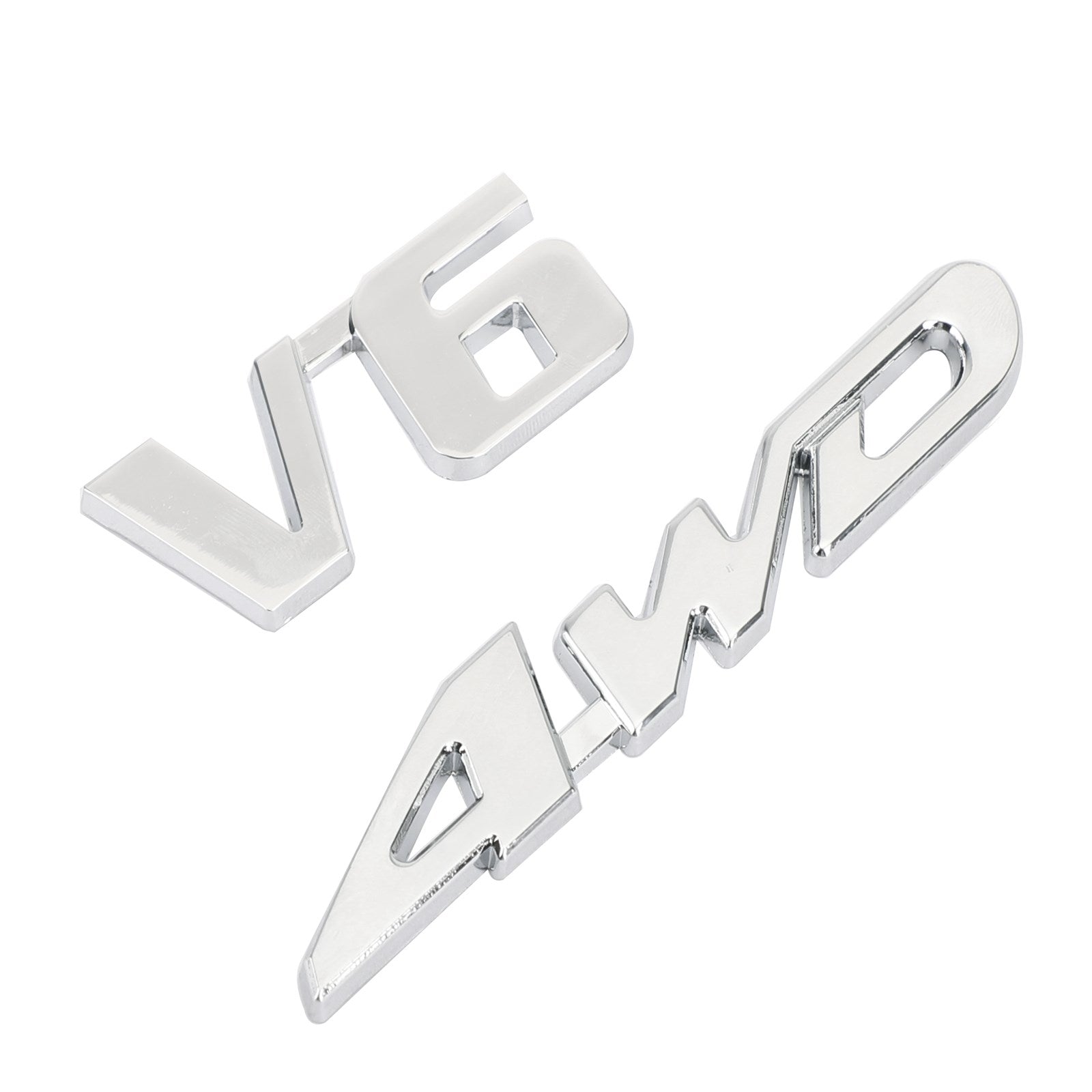3D Chrome Metal 4WD Car Trunk Parafango posteriore Distintivo dell'emblema Decal Sticker 4WD SUV V6 Generico