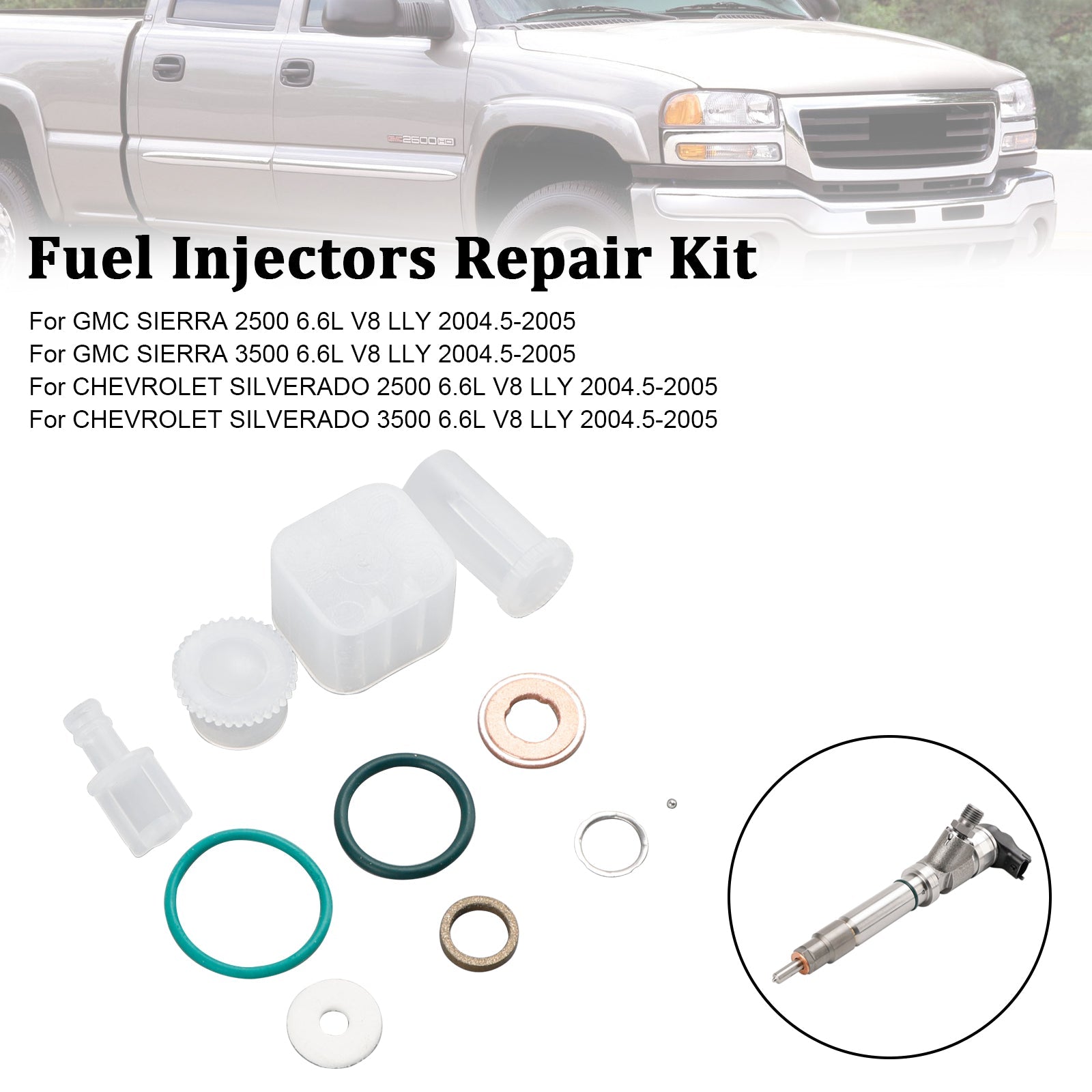 Kit de réparation d&#39;injecteur de carburant, 8 pièces, pour Chevy GMC Duramax 6,6l 2004 – 2005 Diesel