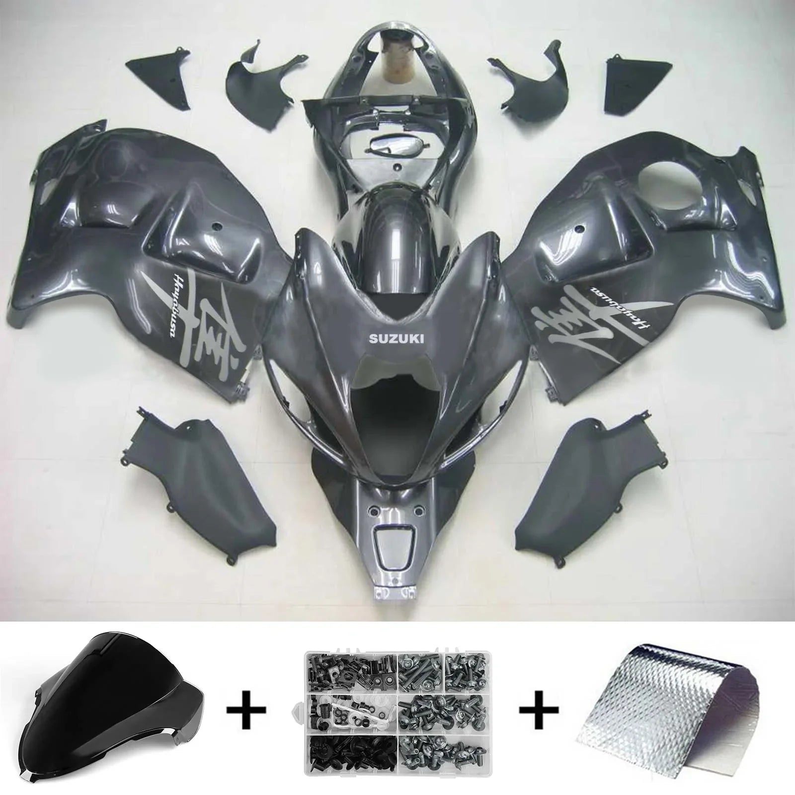 Amotopart Suzuki Hayabusa GSXR1300 1999-2007 Kit Carénage Carrosserie Plastique ABS