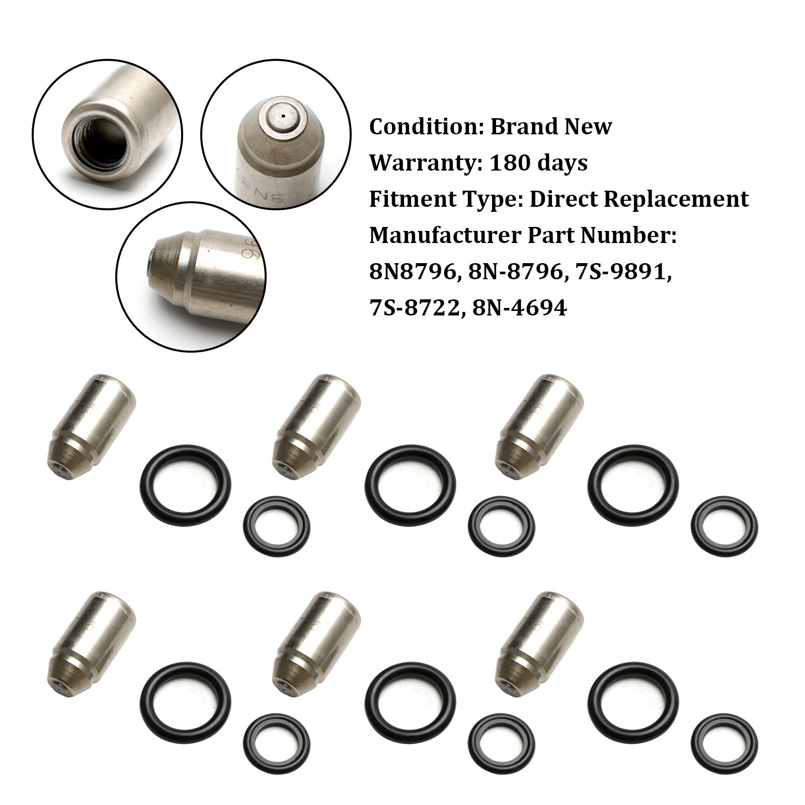 8N8796 6 stks Injectoren Nozzle Service Groep Fit Caterpillar 3304 3306 D330C D333C 7S-9891 7S-8722 8N-4694
