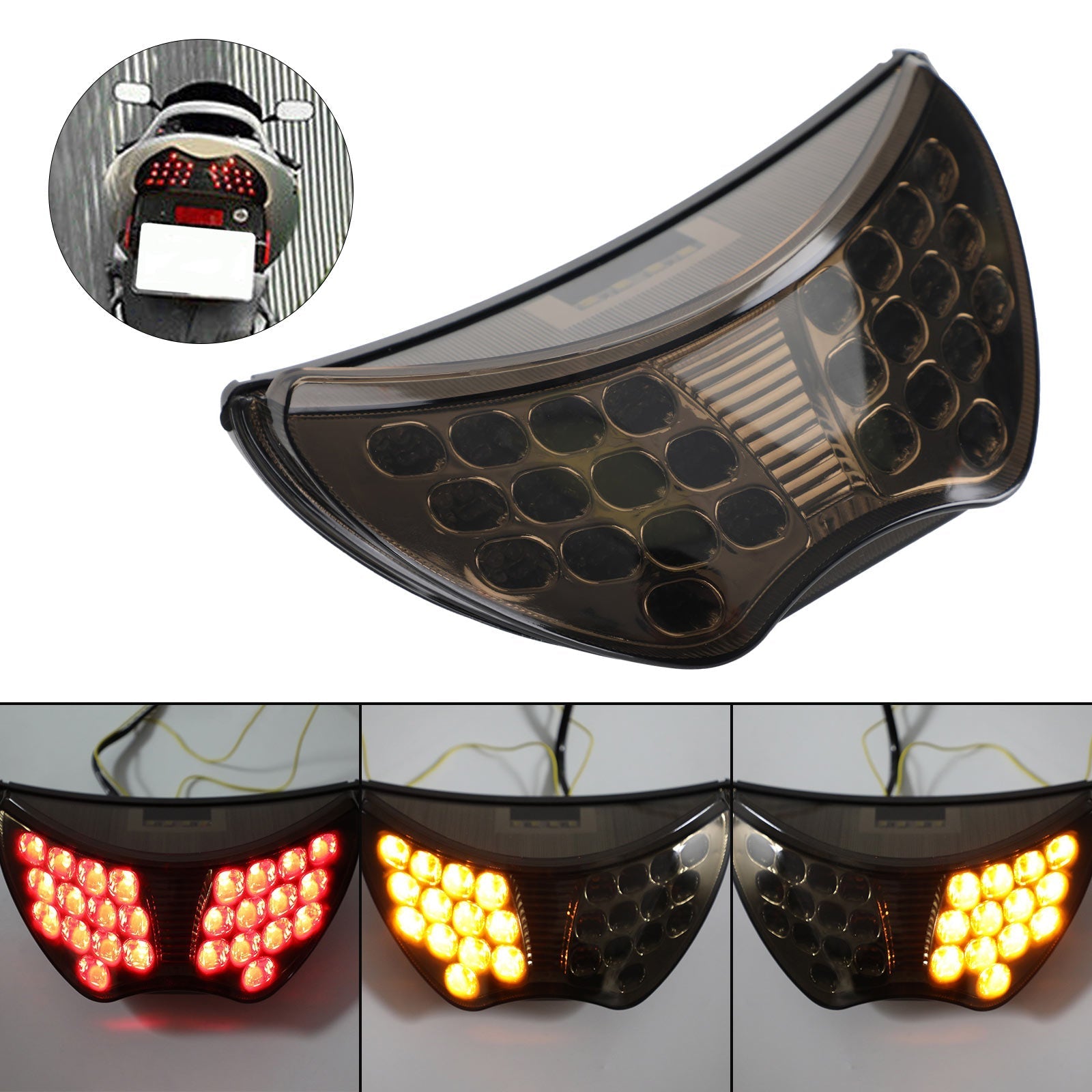 Luz de freno trasera LED intermitentes para Honda CBR600F/F4/F4i 2004 2005 2006 genérico