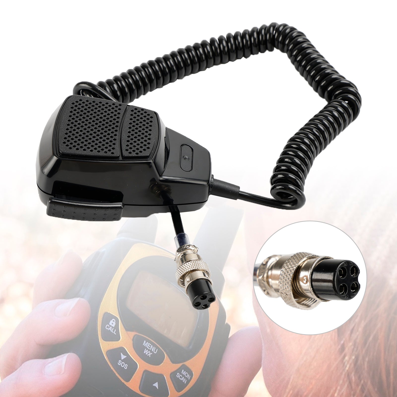 Microfono per auto adatto per microfono con impugnatura per megafono radio walkie-talkie TD-25