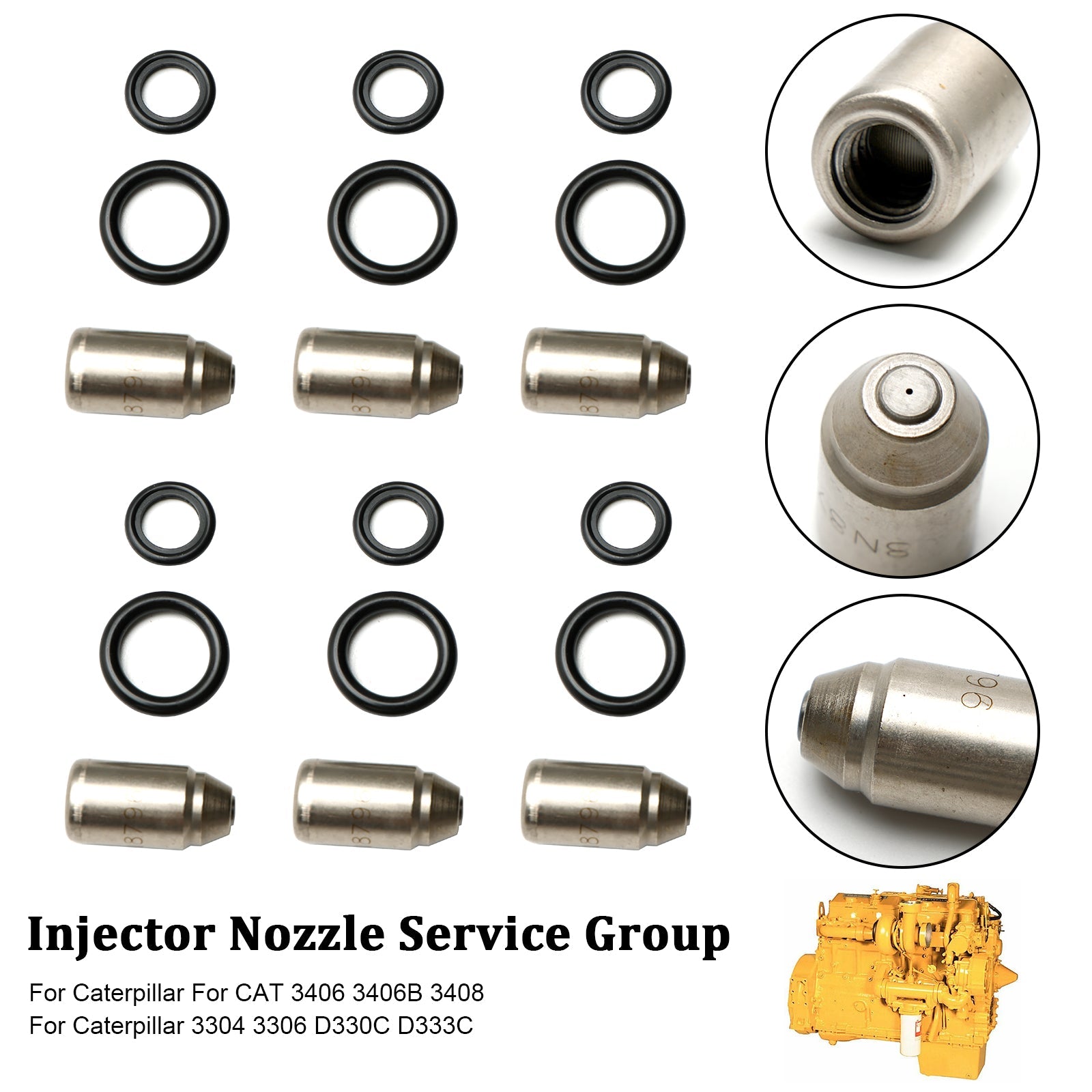 8N8796 6 stks Injectoren Nozzle Service Groep Fit Caterpillar 3304 3306 D330C D333C 7S-9891 7S-8722 8N-4694