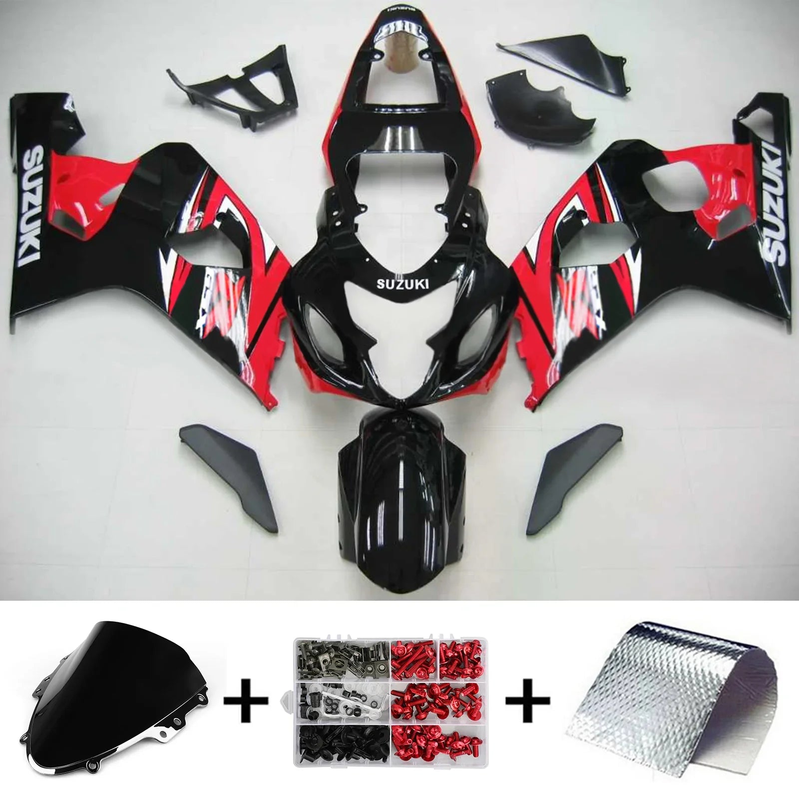 Amotopart Suzuki GSXR 600/750 2004-2005 Kit Carénage Carrosserie Plastique ABS