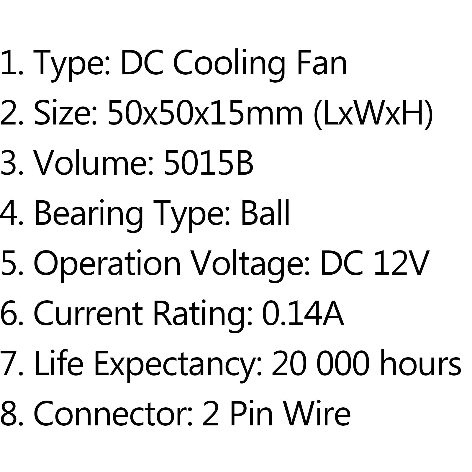 4 pièces DC Brushless refroidissement PC ordinateur ventilateur 12V 5015B 50x50x15mm 0.14A 2 broches fil