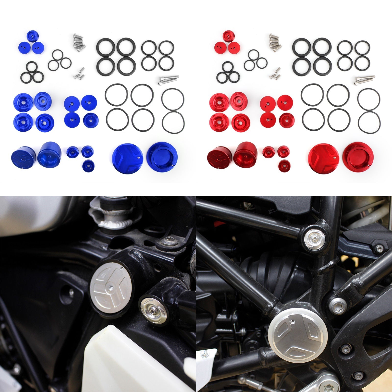 18x CNC ALUMINUM SIDE FRAME COVER CAPS PLUGS Fit for BMW R1200GS 2013-2019