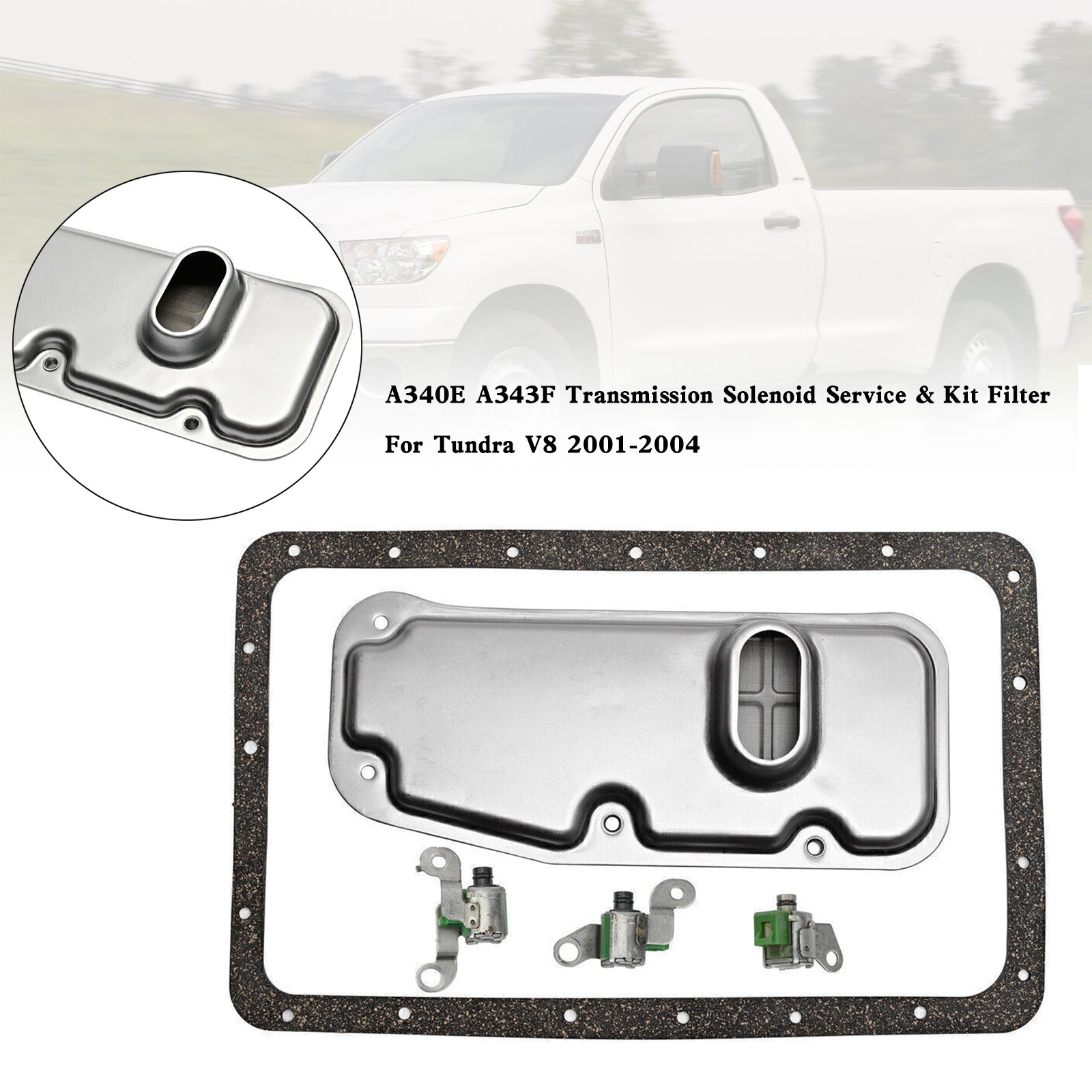 2001-2004 Tundra V8 Only Sequoia All A340E A343F Vaihteiston solenoidihuolto ja suodatinsarja