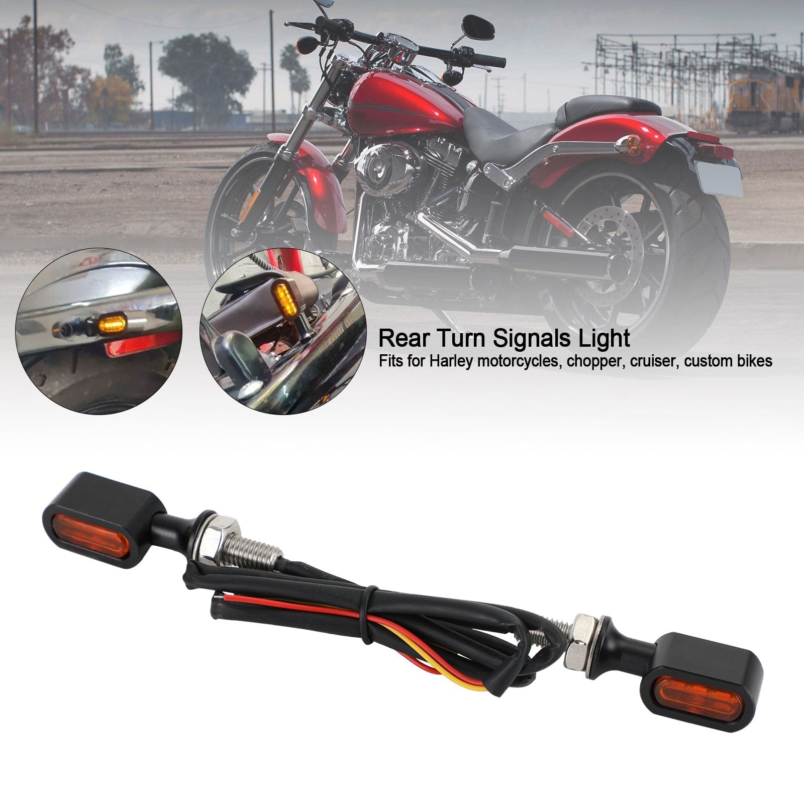 Mini intermitente trasero LED para Sportster Touring Dyna Softail