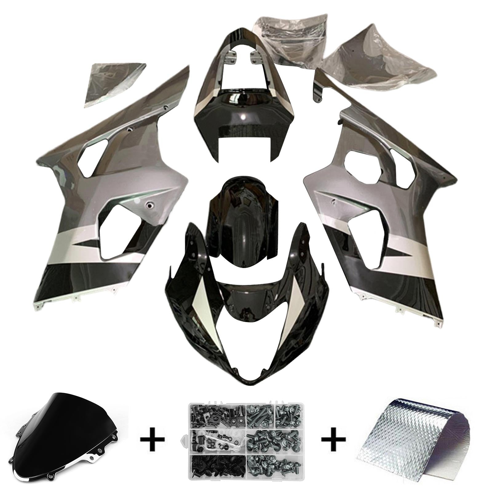 Amotopart Suzuki GSXR 600/750 2004-2005 K4 Kit carena carrozzeria in plastica ABS