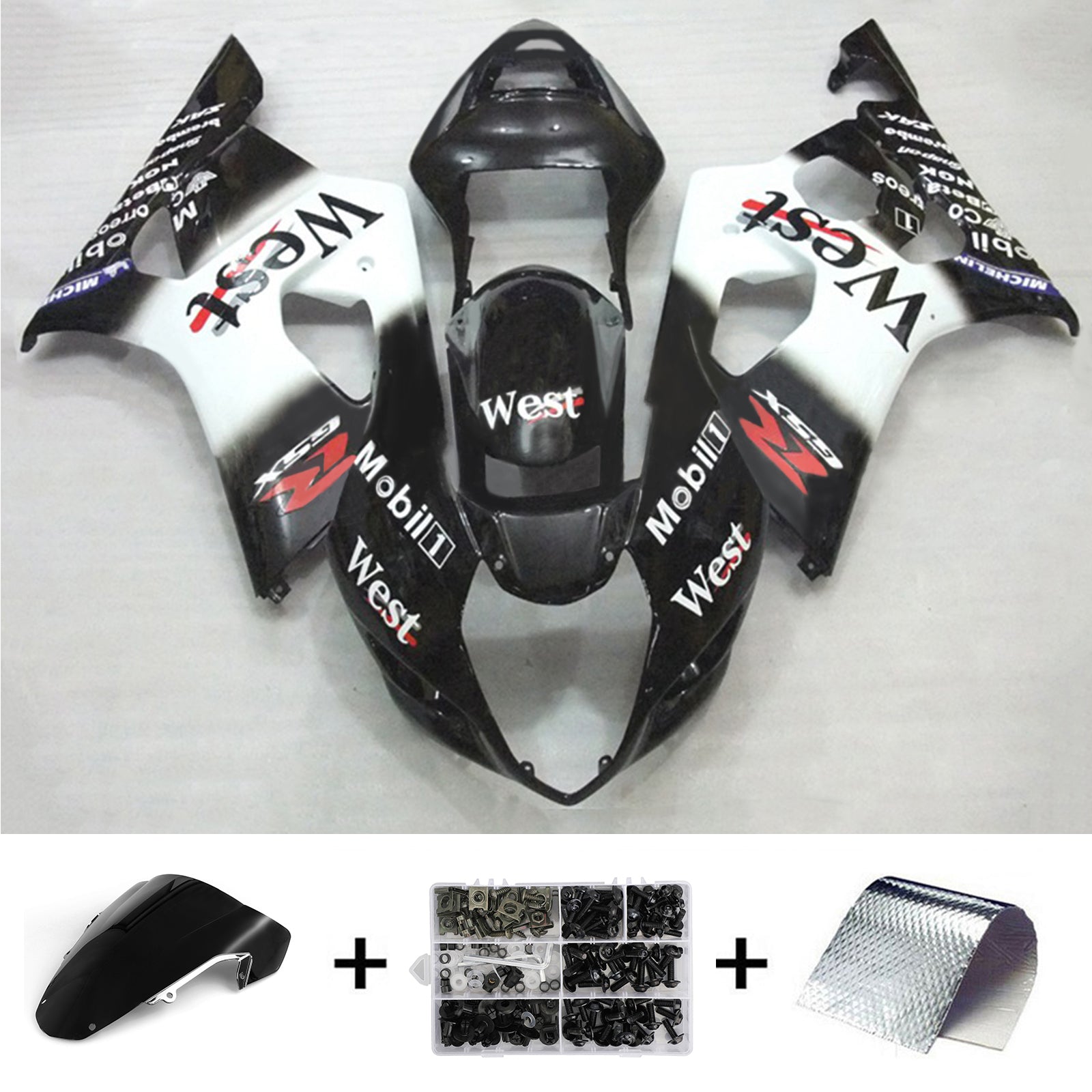 Amotopart Suzuki GSXR1000 2003-2004 K3 Kit de carenado de carrocería de plástico ABS