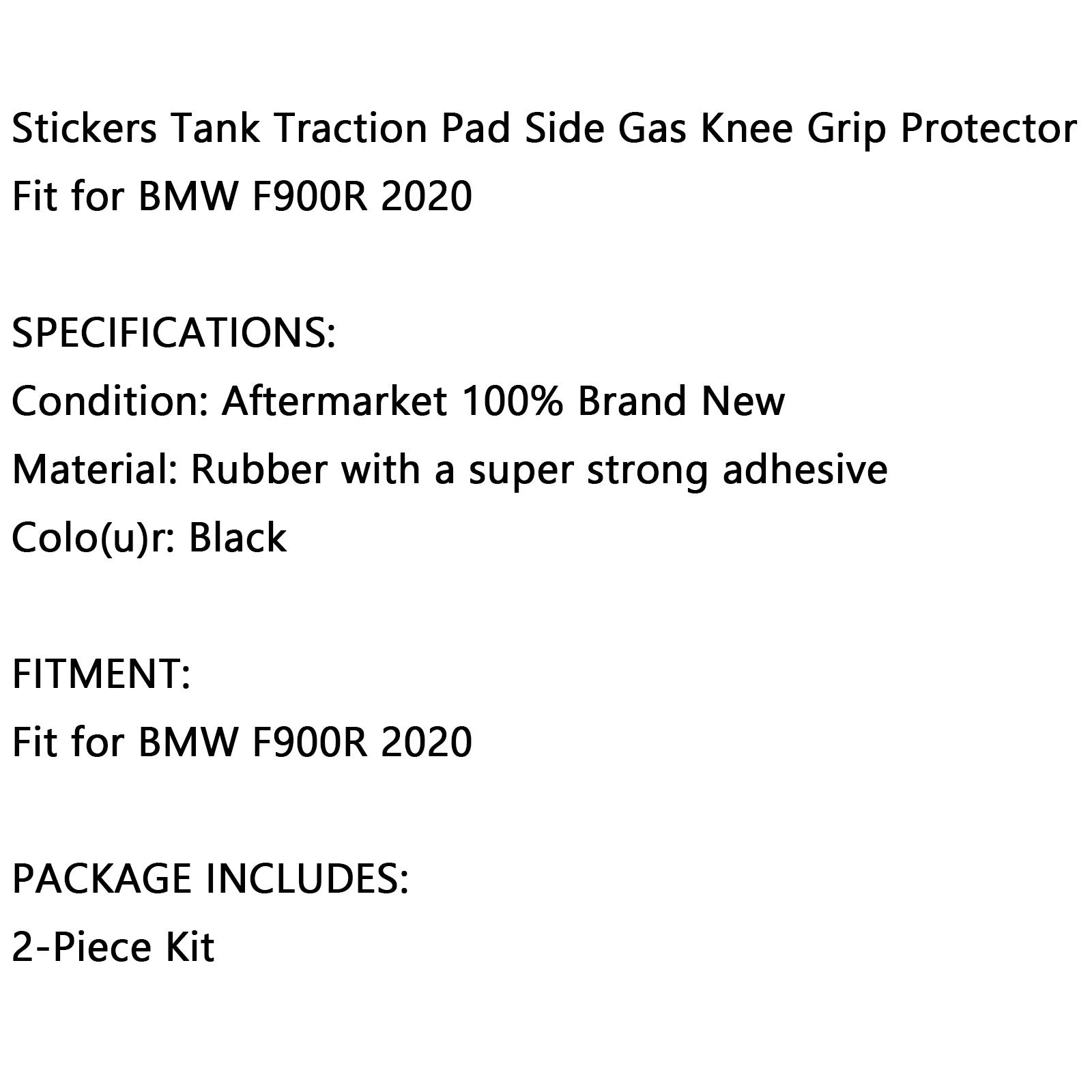 Lot de 2 protections latérales pour réservoir de carburant pour Bmw F900R 2020 en caoutchouc noir générique