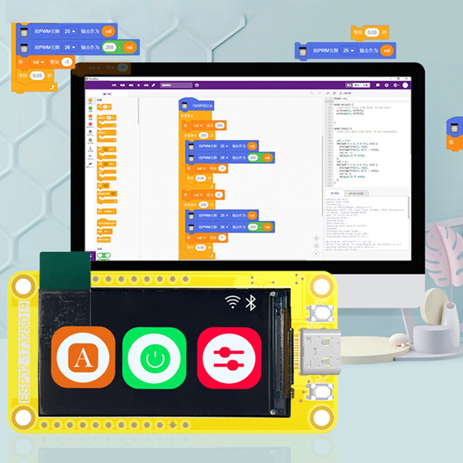 Modulo TFT display ESP32-S3 da 1,9" per scheda di sviluppo schermo Bluetooth WiFi 170*320