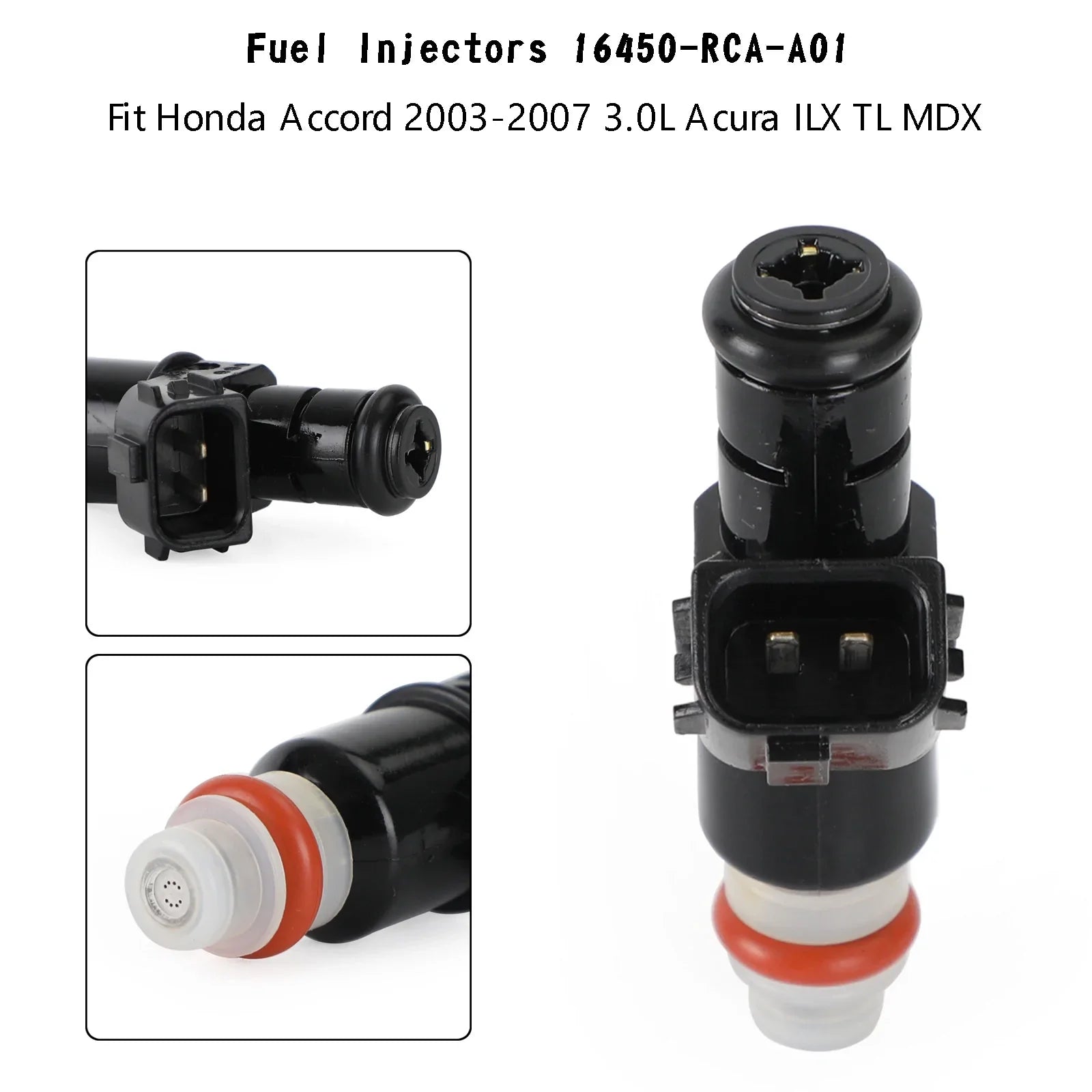 6 inyectores de combustible 16450-RCA-A01 para Honda Accord 2003-2007 3.0L Acura ILX genérico