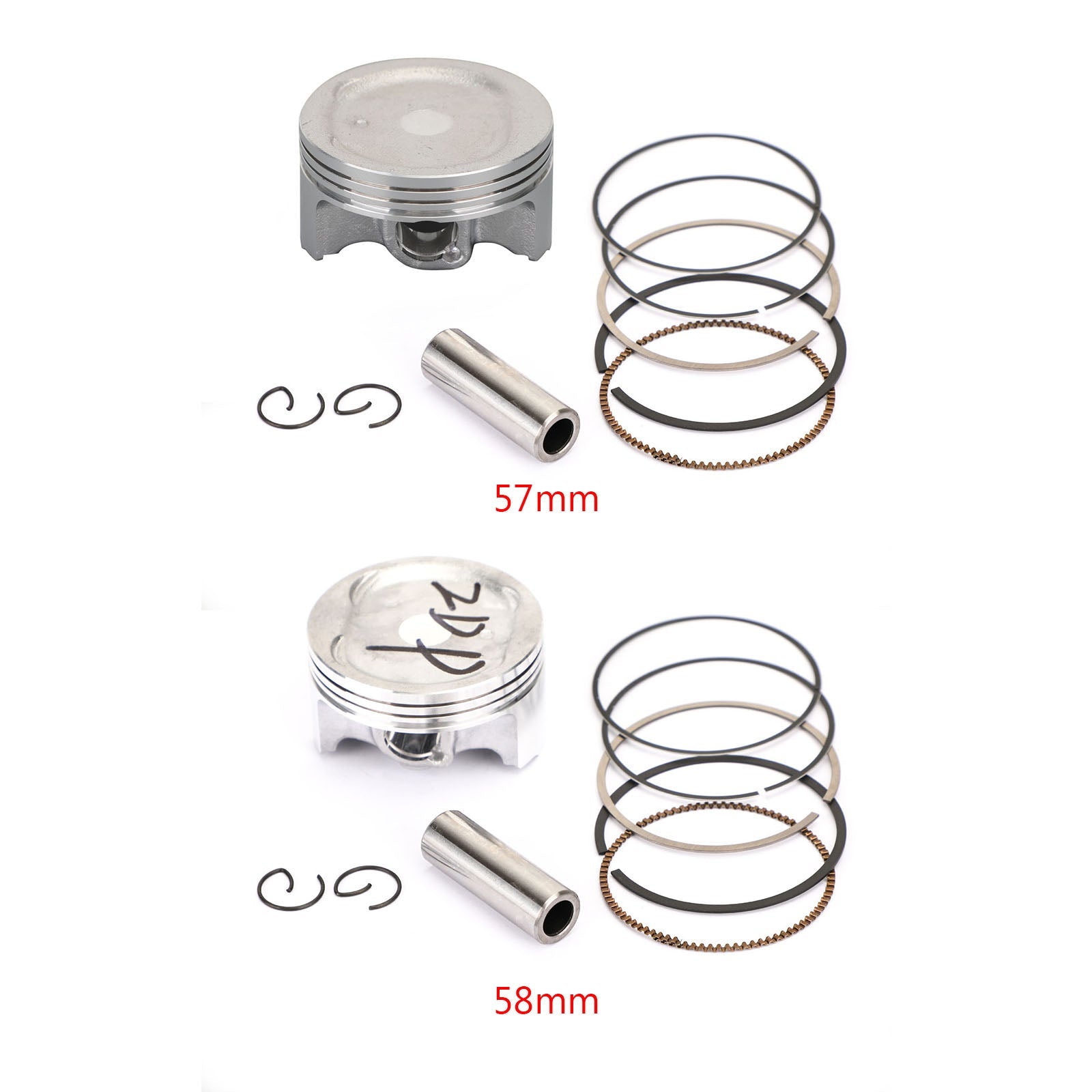 Kit de piston et jeu de bagues STD + 1.00 pour Yamaha YZF-R15 FZ 150 155cc 11-18 STD (57mm) 1.00MM (58mm) taille d'alésage générique