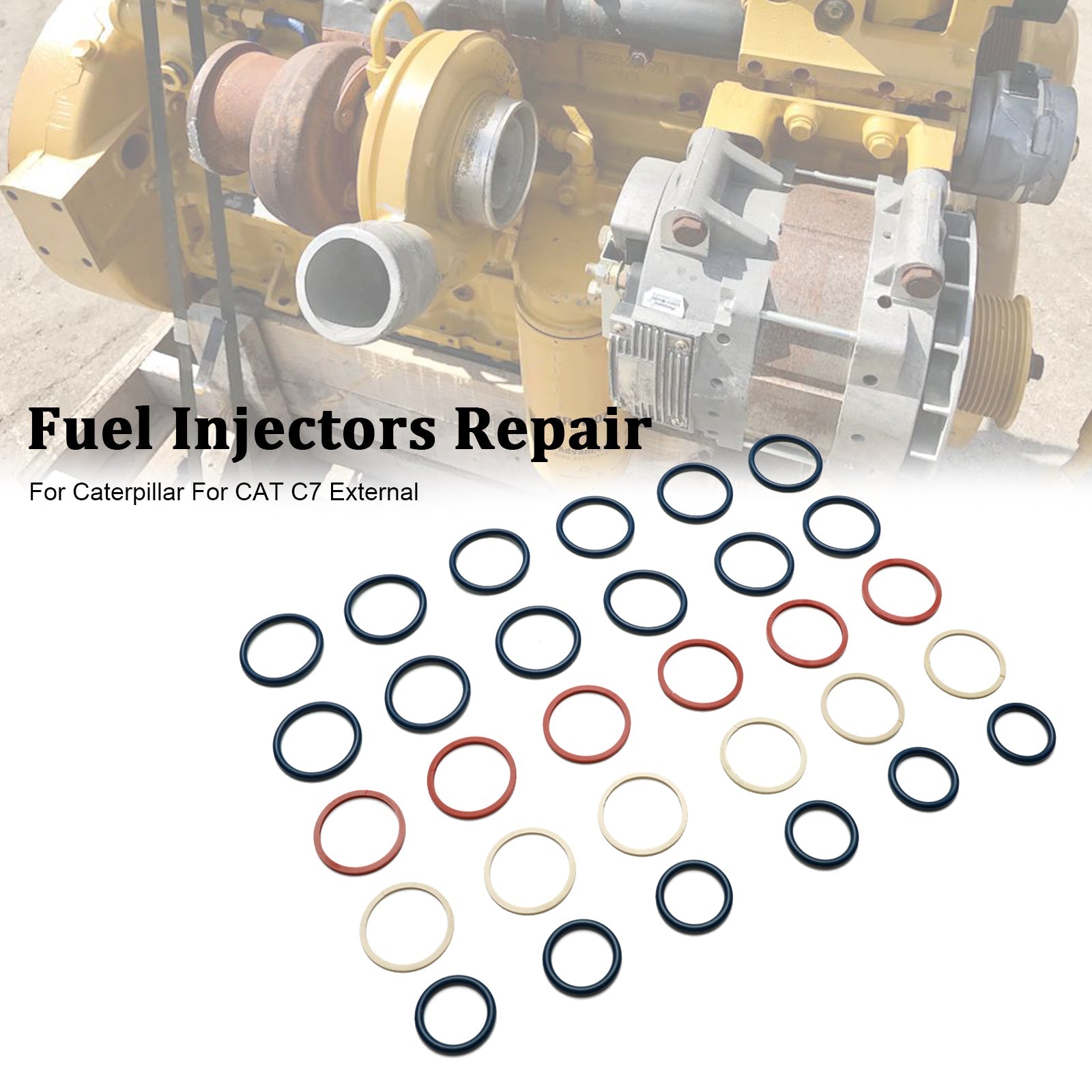 Kit O-ring iniettore carburante 6 pezzi per Caterpillar C7 Fit CAT C7 esterno