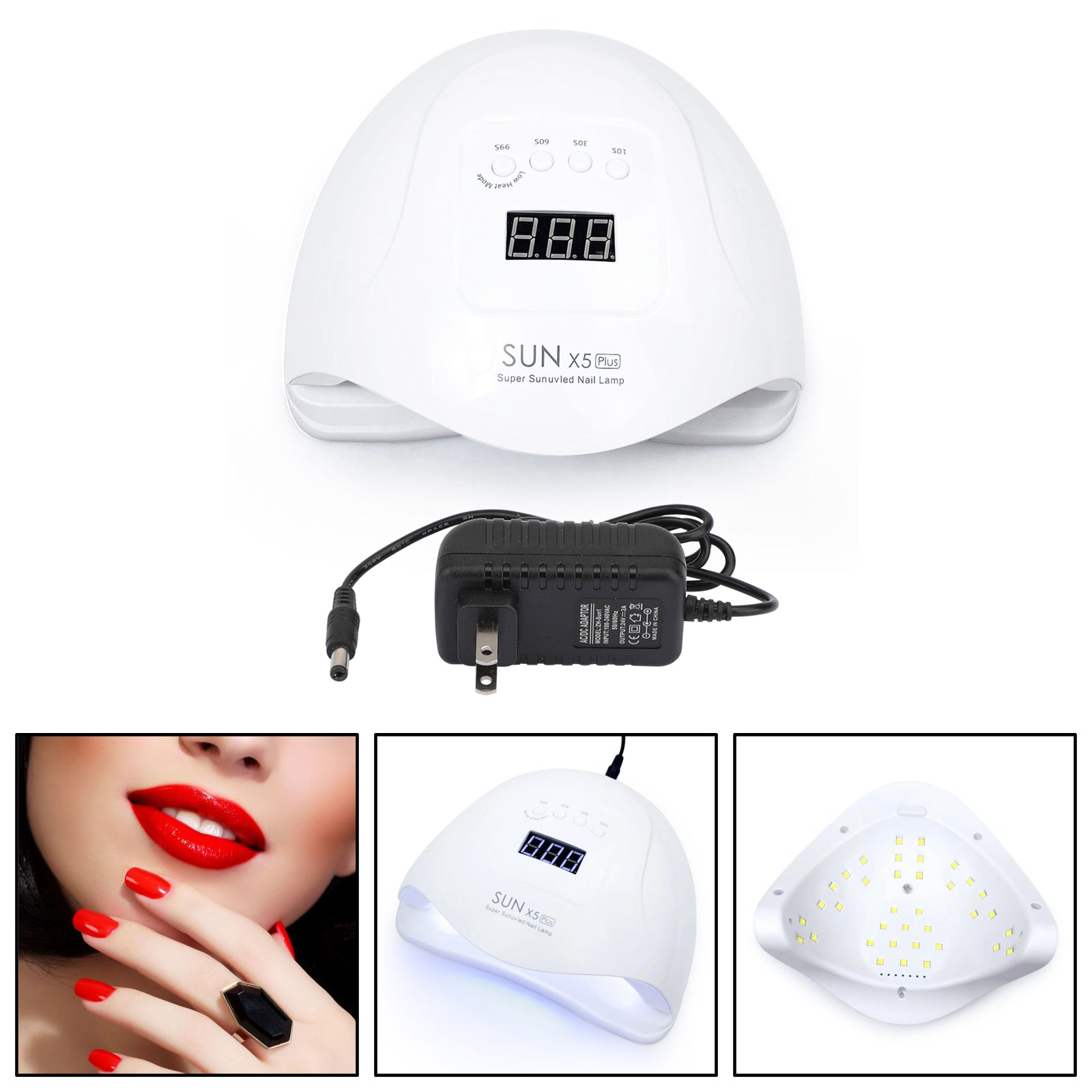 Secador de uñas LED UV profesional Lámpara de curado de gel Manicure Sun X5Plus 80W EE. UU.