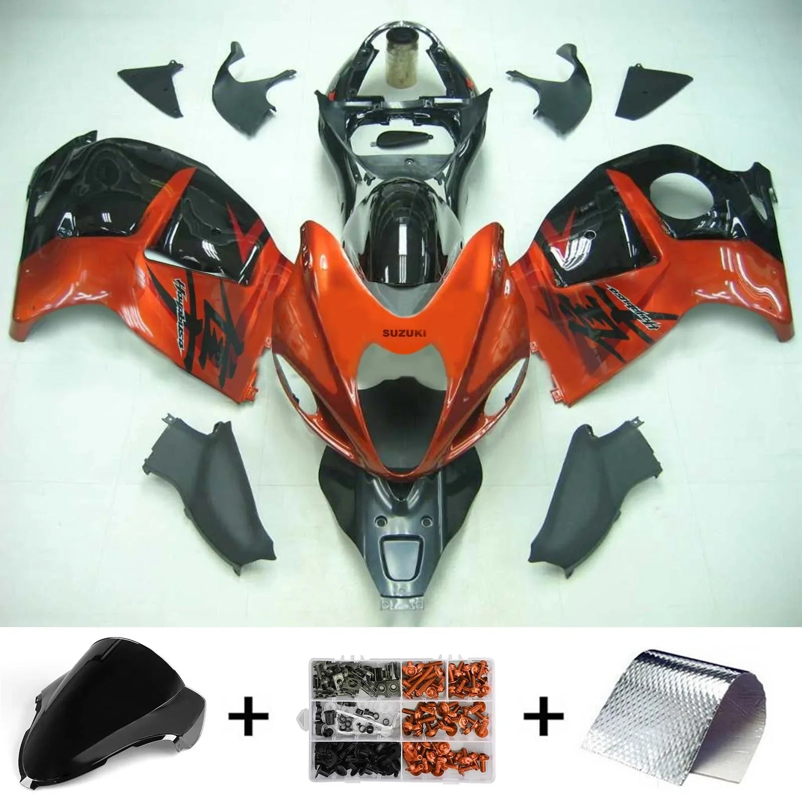 Amotopart Suzuki Hayabusa GSXR1300 1999-2007 Kit Carénage Carrosserie Plastique ABS