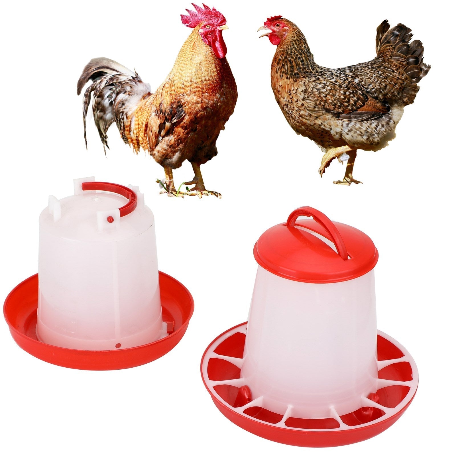 Mangiatoia da 1,5 kg e abbeveratoio per pollo/pollame/pollo da 1,5 litri e accessori per cibo e acqua.