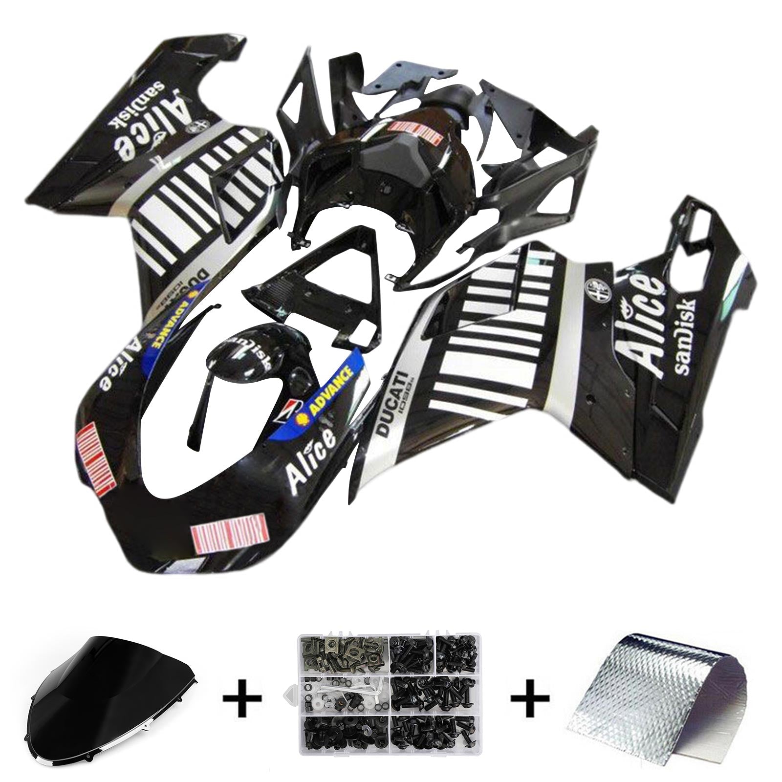 Ducati 1098 1198 848 2007-2011 Kit Carénage Carrosserie ABS