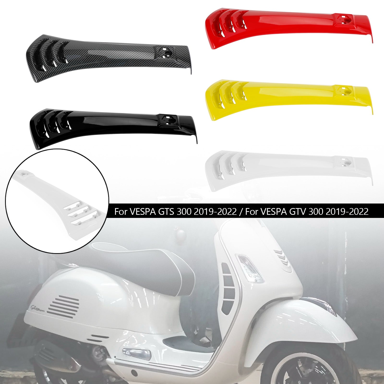 2019-2022 Vespa GTS300 GTV300 Corbata de carenado de cabeza de bocina de dirección