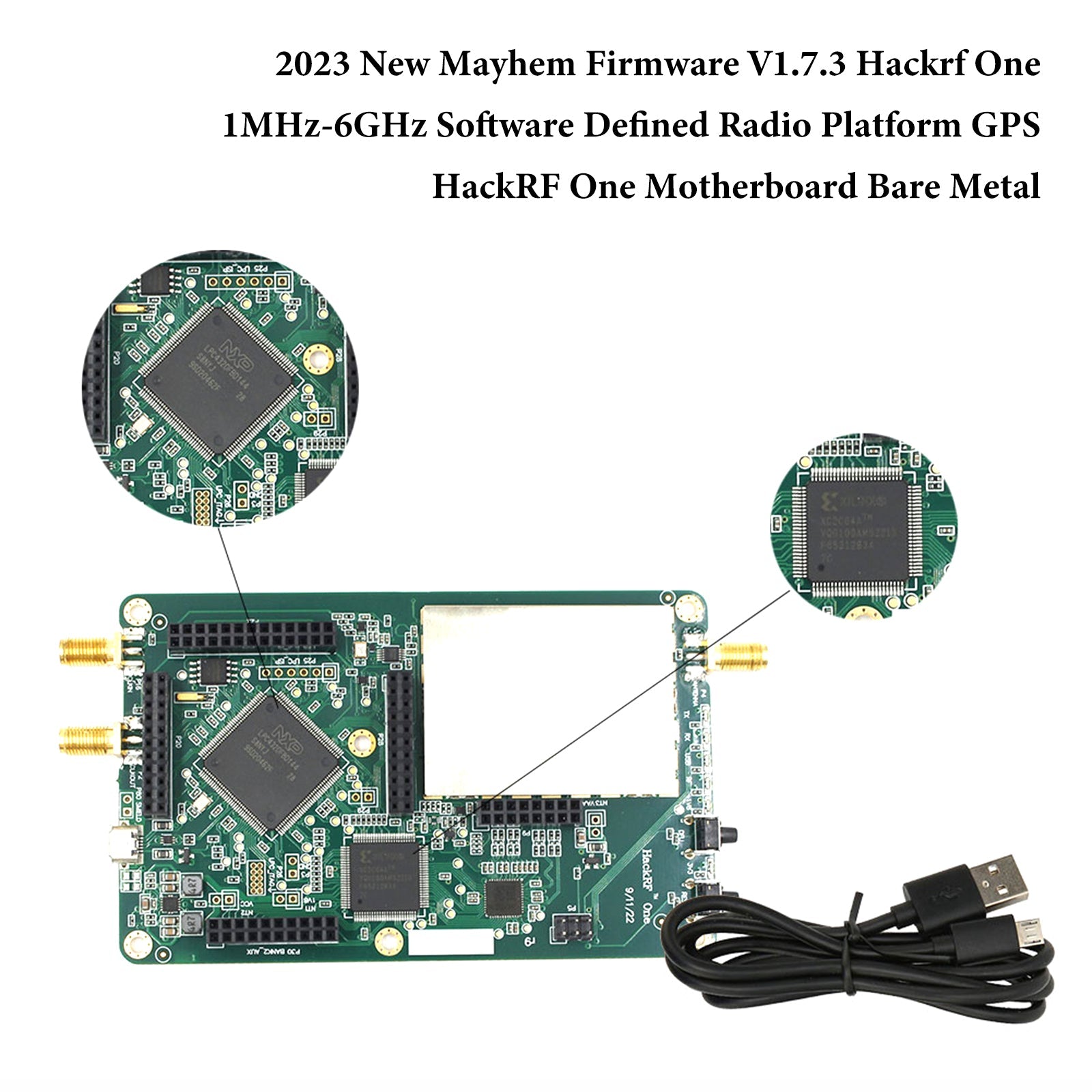 Mise à niveau HackRF One V1.7.3 Portapack H2 1 MHz-6 GHz SDR défini par logiciel sans fil