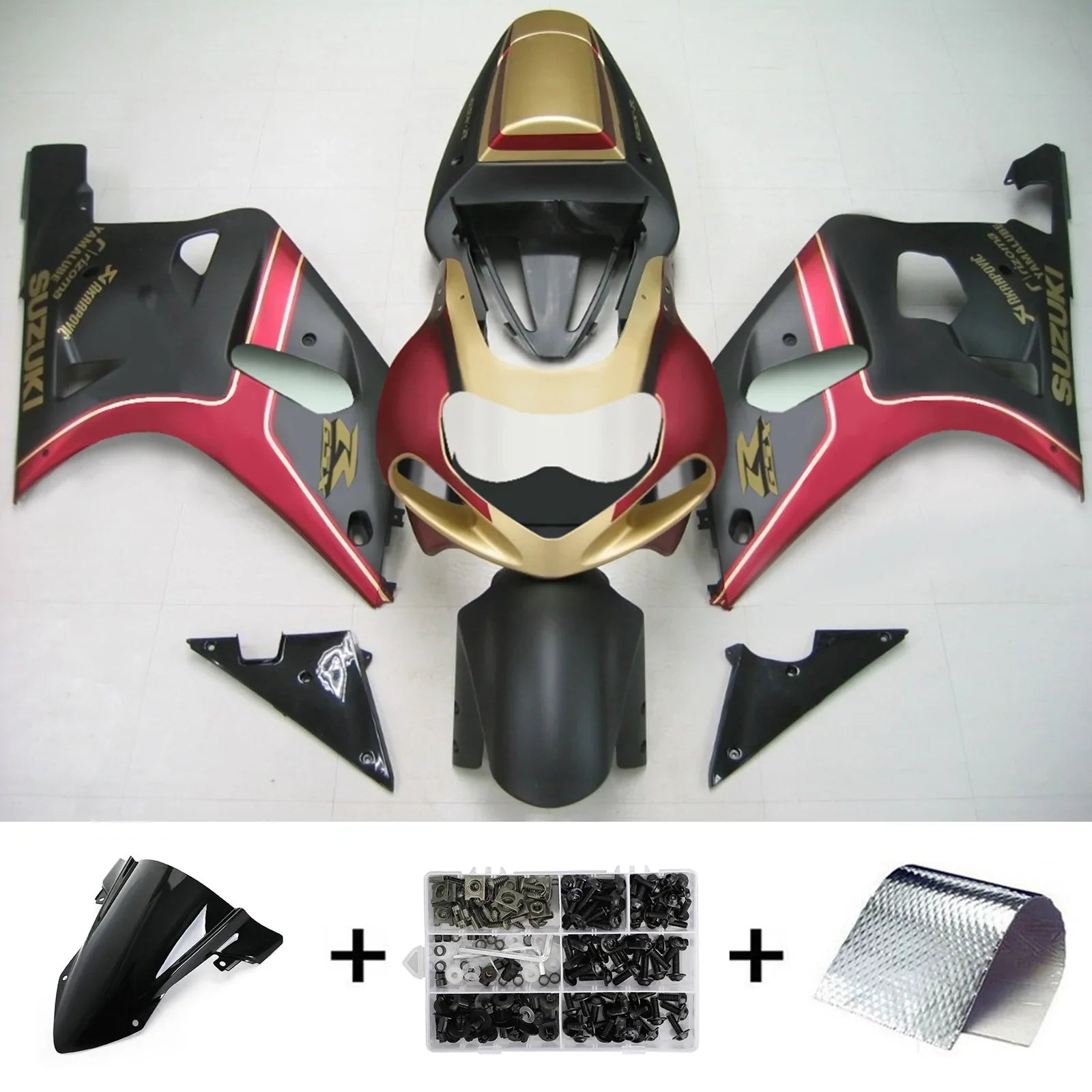 Amotopart Suzuki GSXR750 2001-2003 Kit Carénage Carrosserie Plastique ABS