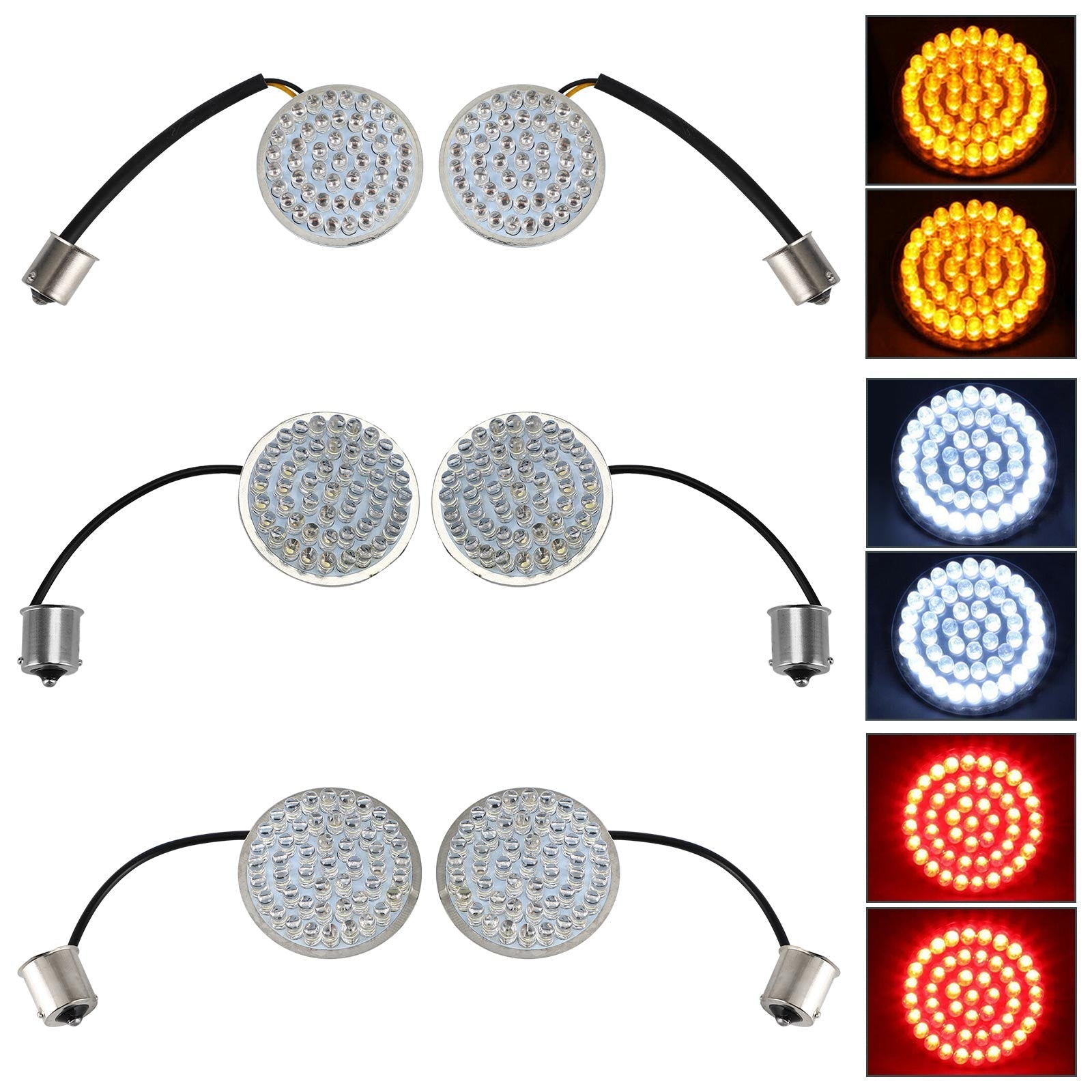 1156 Feux d'insertion de clignotants arrière à LED pour Dyna Touring Street Road Glide 883 Generic