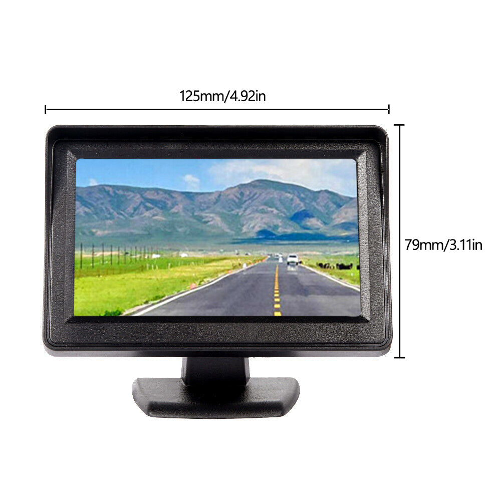 PAL vue arrière HD caméra affichage moniteur inversé 4.3 "TFT LCD moniteur de voiture NTSC