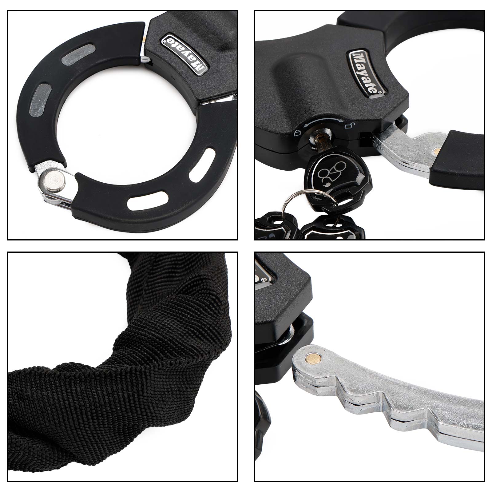 Serrure de Scooter électrique de vélo de moto avec clé serrure de chaîne de 60 cm antivol avec sac