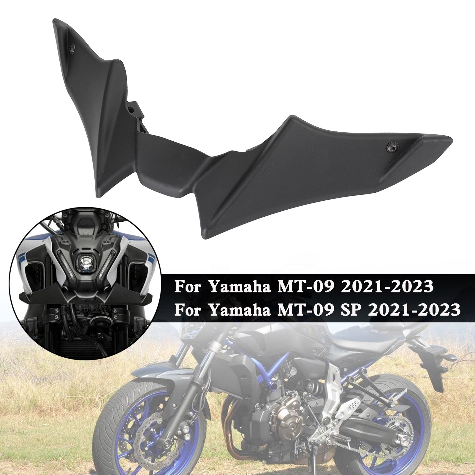 Yamaha MT-09 (SP) 2021-2023 Spoilers de couverture de cône de bec de lèvre de garde-boue avant