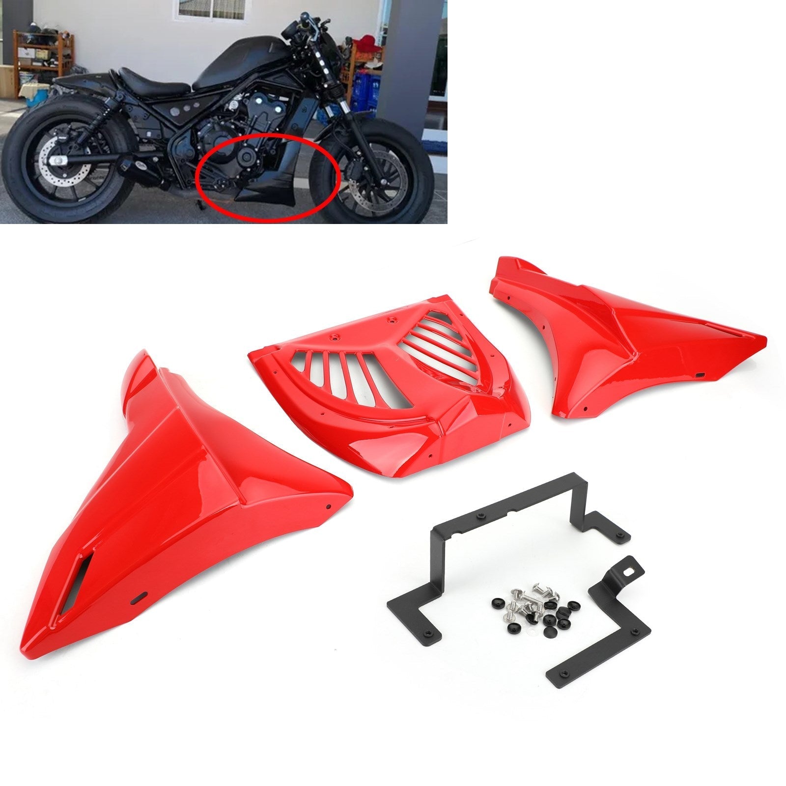 Carénage de protection de couverture latérale de cadre inférieur de moto adapté pour Honda Rebel Cmx500 17-21 clair générique