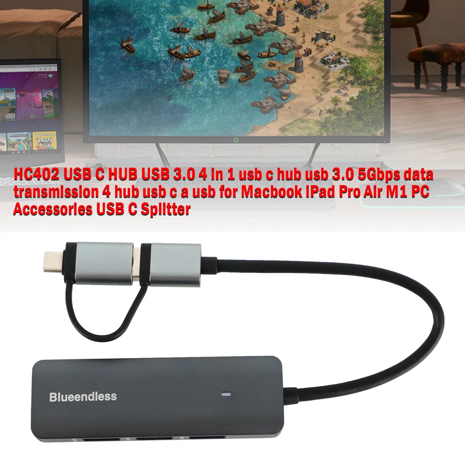 Hub di interfaccia USB Type-C+ Docking station PD100W per Windows Mac OS Linux
