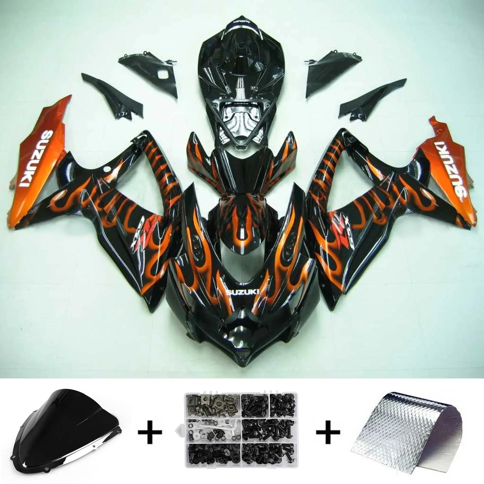 Amotopart Suzuki GSXR 600/750 2008-2010 Kit carenatura plastica ABS K8