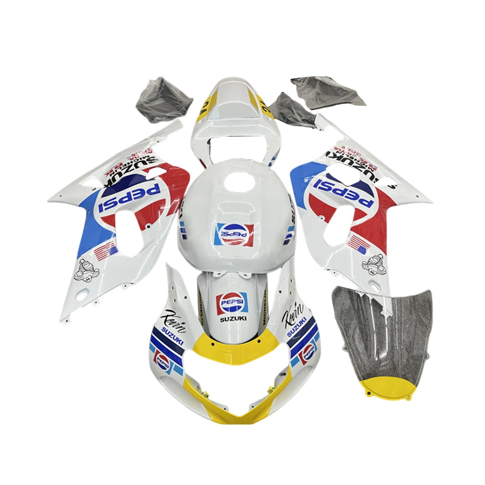 Amotopart Suzuki GSXR600 GSXR750 2001-2003 K1 Kit carenatura carrozzeria in plastica ABS