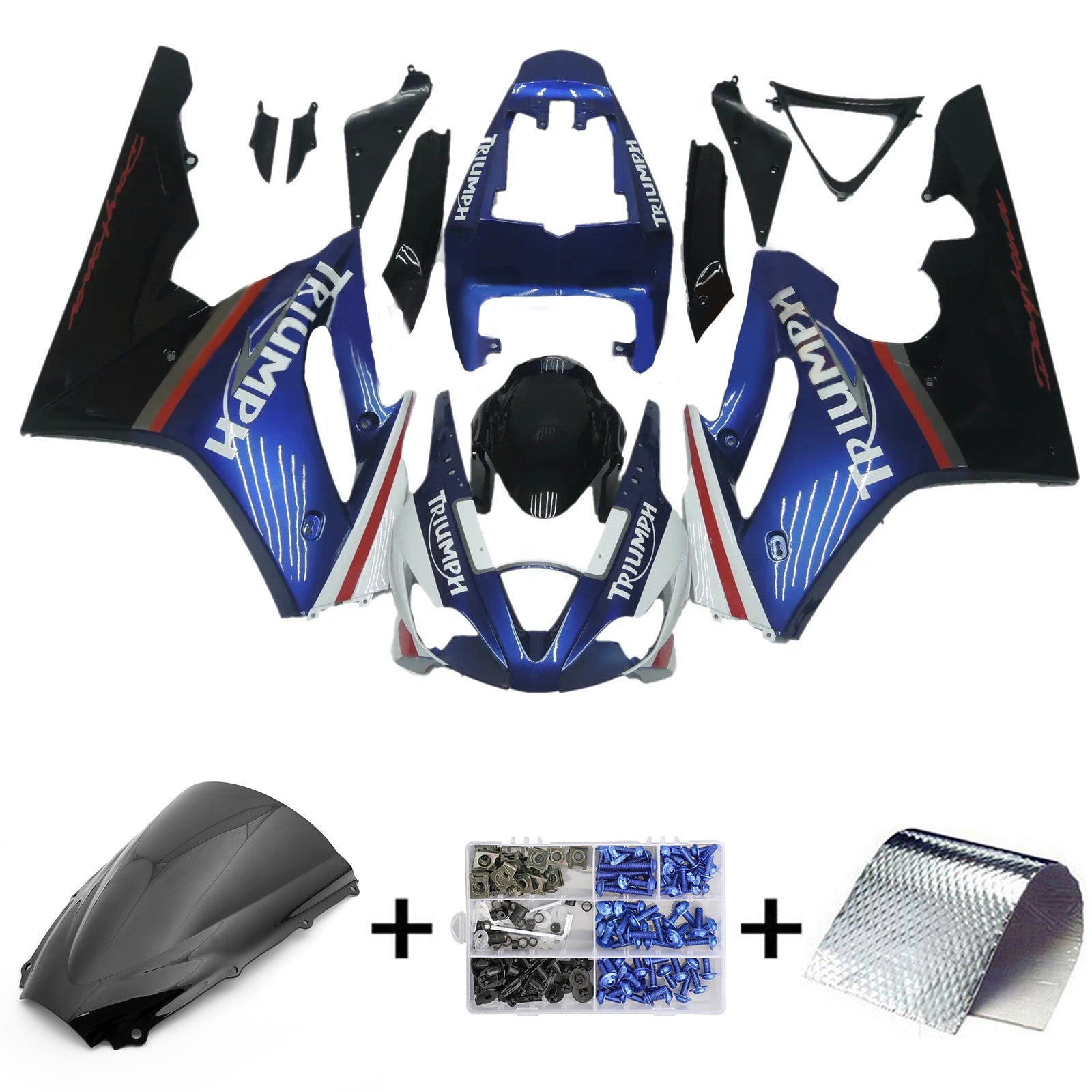 Amotopart Triumph Daytona 675 2006-2008 Kit Carénage Carrosserie Plastique ABS