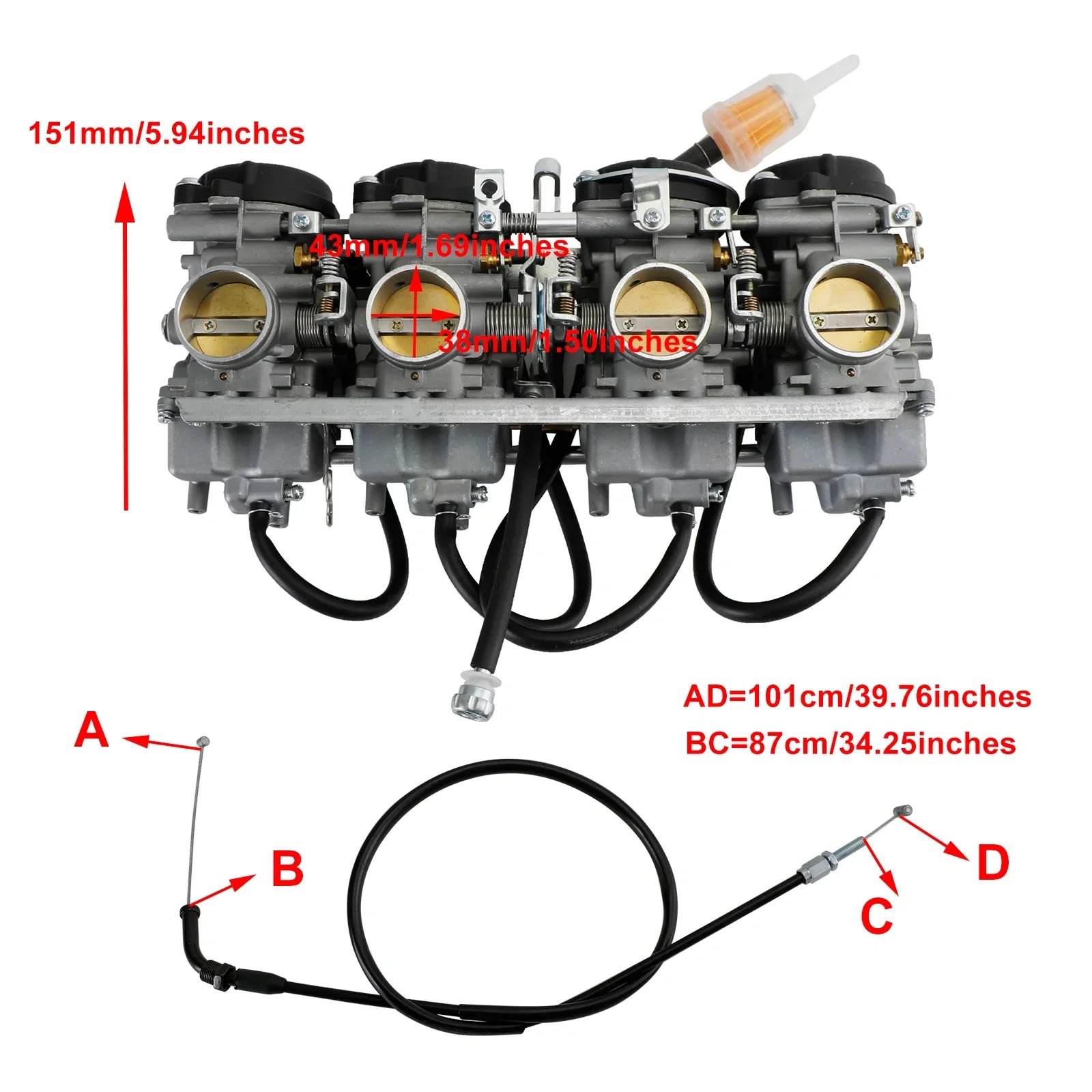 Honda CB400 CB400SF 1992-1998 Carburador Fedex Express