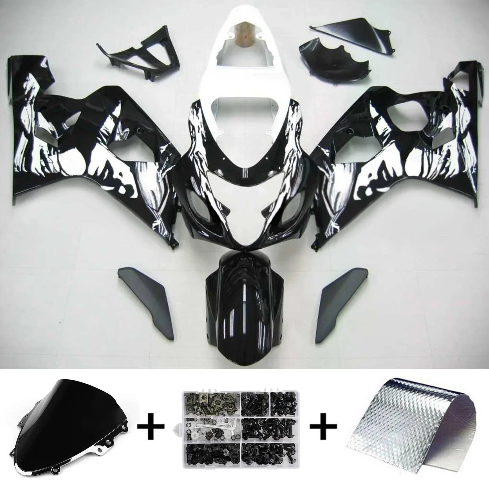 Amotopart Suzuki GSXR 600/750 2004-2005 Kit Carénage Carrosserie Plastique ABS