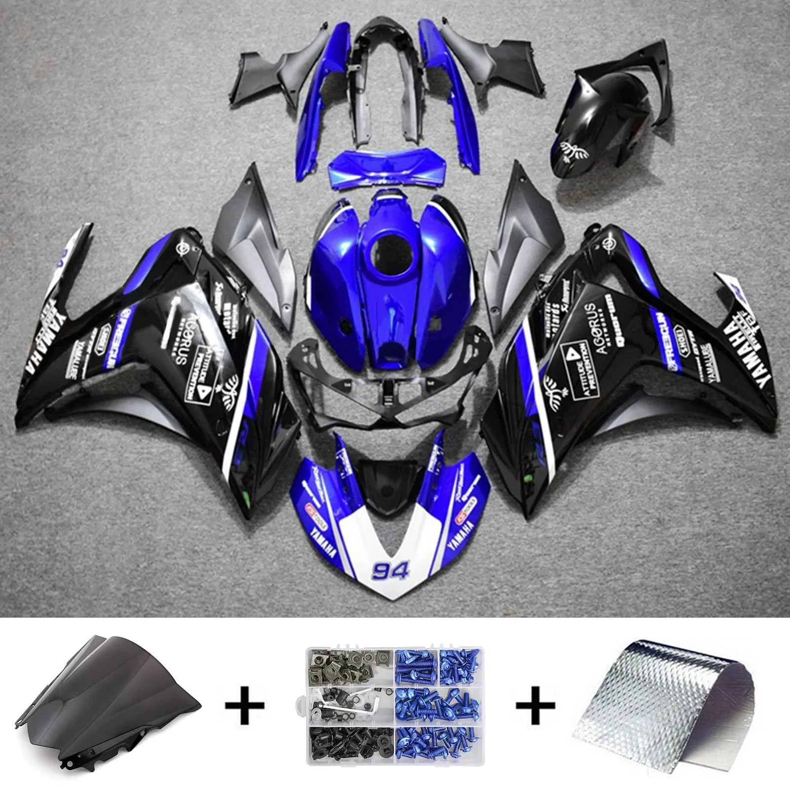 Kit de carénage Amotopart pour Yamaha YZF-R3 2014-2018 R25 2015-2017 générique