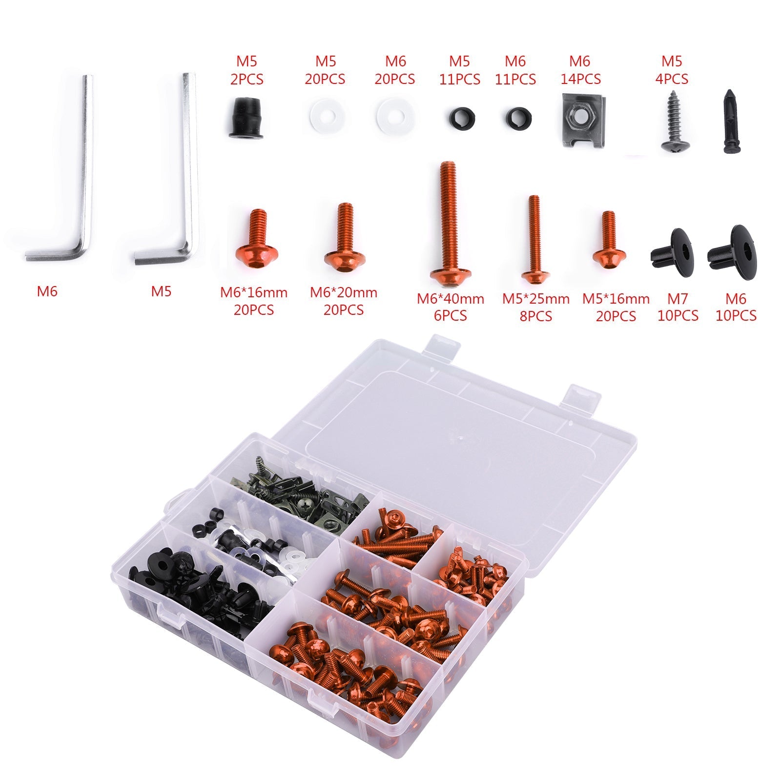 Kit de tornillos de carenado Tornillos de cuerpo para Honda CBR 600 900 919 954 1000 RR 1100XX O Genérico