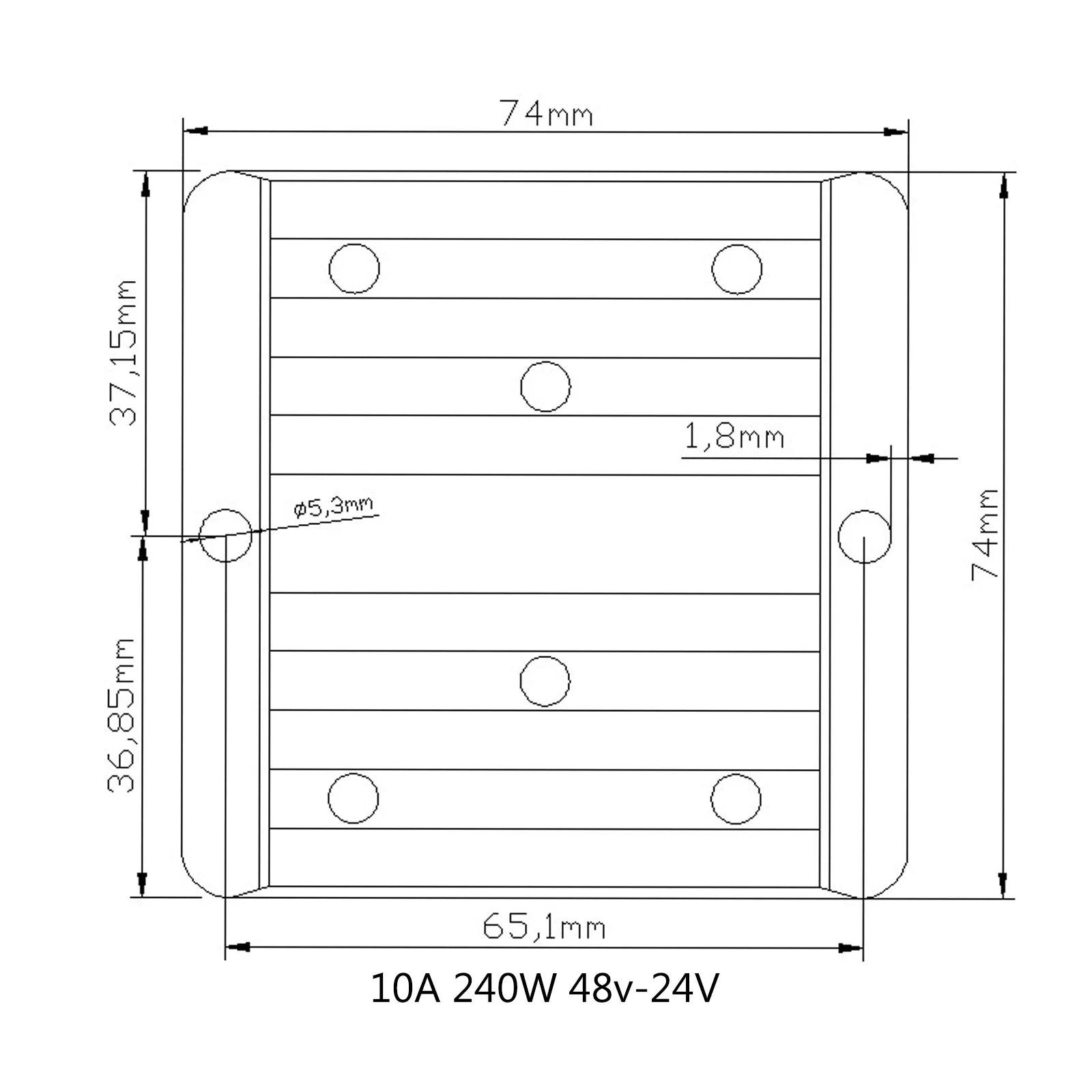 Convertisseur abaisseur de tension 48V 10A à 24V DC-DC Régulateur de tension 240W