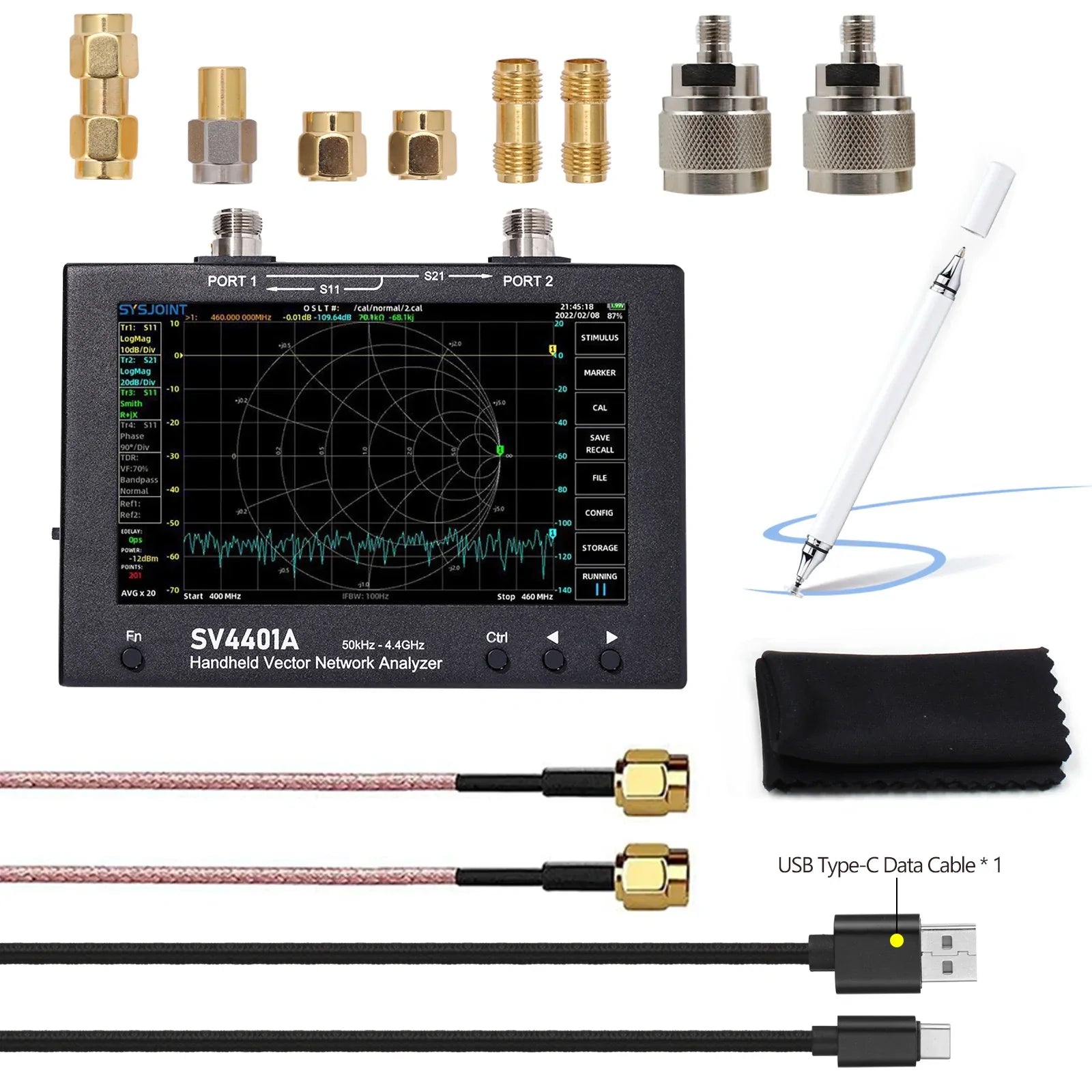 Analyseur de vecteur de réseau vectoriel SV4401A 50KHz-4.4GHz 100Db NanoVNA dynamique