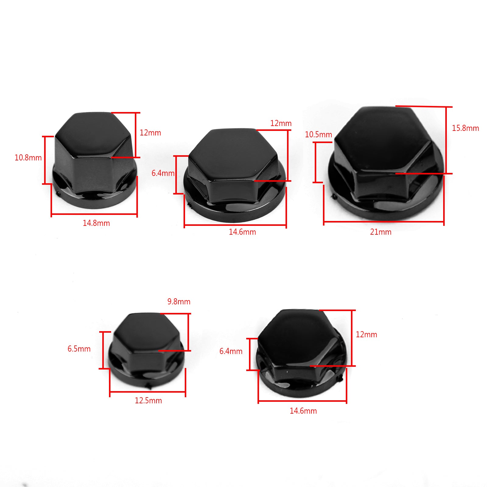 30 pcs Moto ABS En Plastique Hexagone Socket Vis Couvre Boulon Écrou Cap Couverture Générique