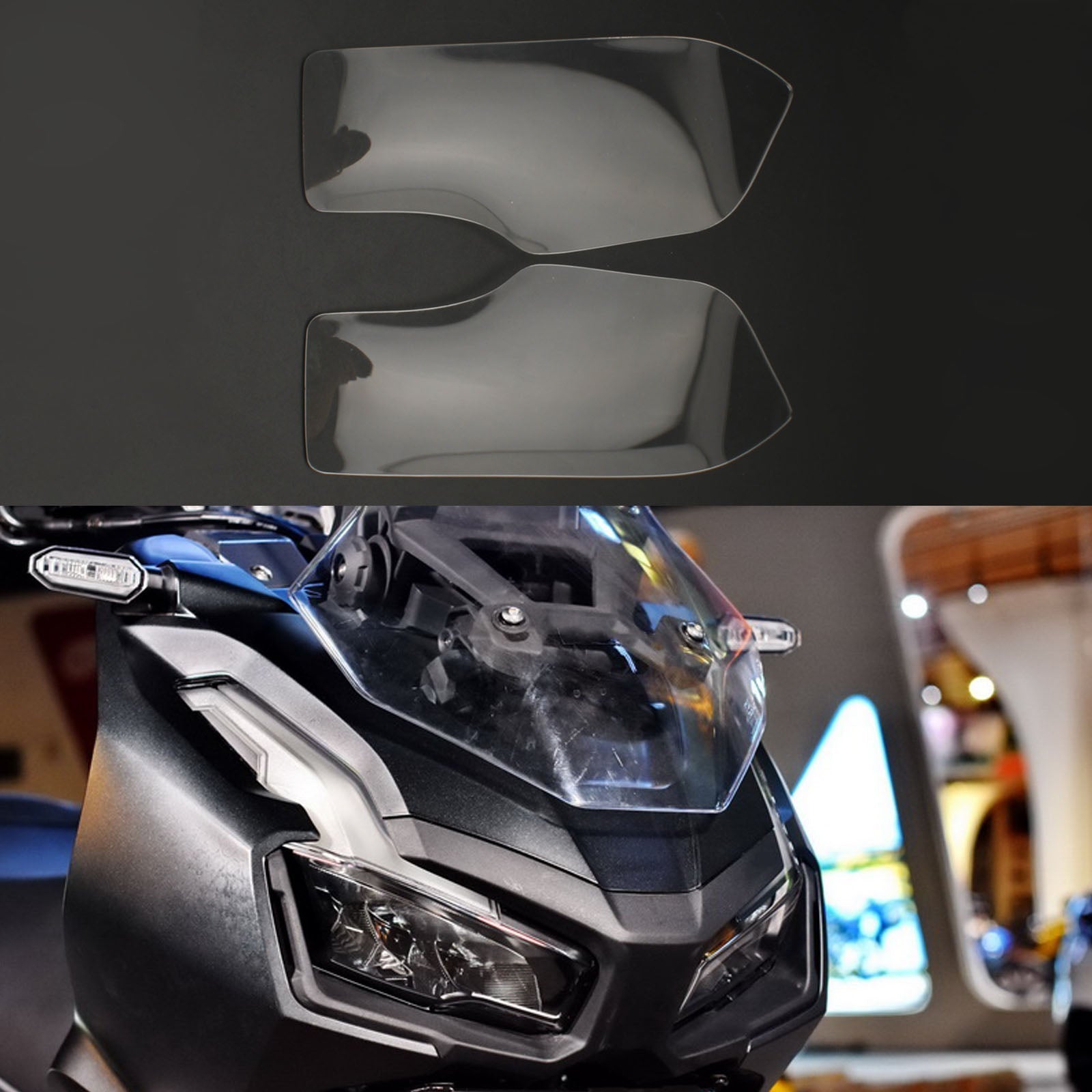 Cubierta protectora de lámpara para lente de faro delantero, compatible con Honda Adv 150 2019-2020, humo genérico