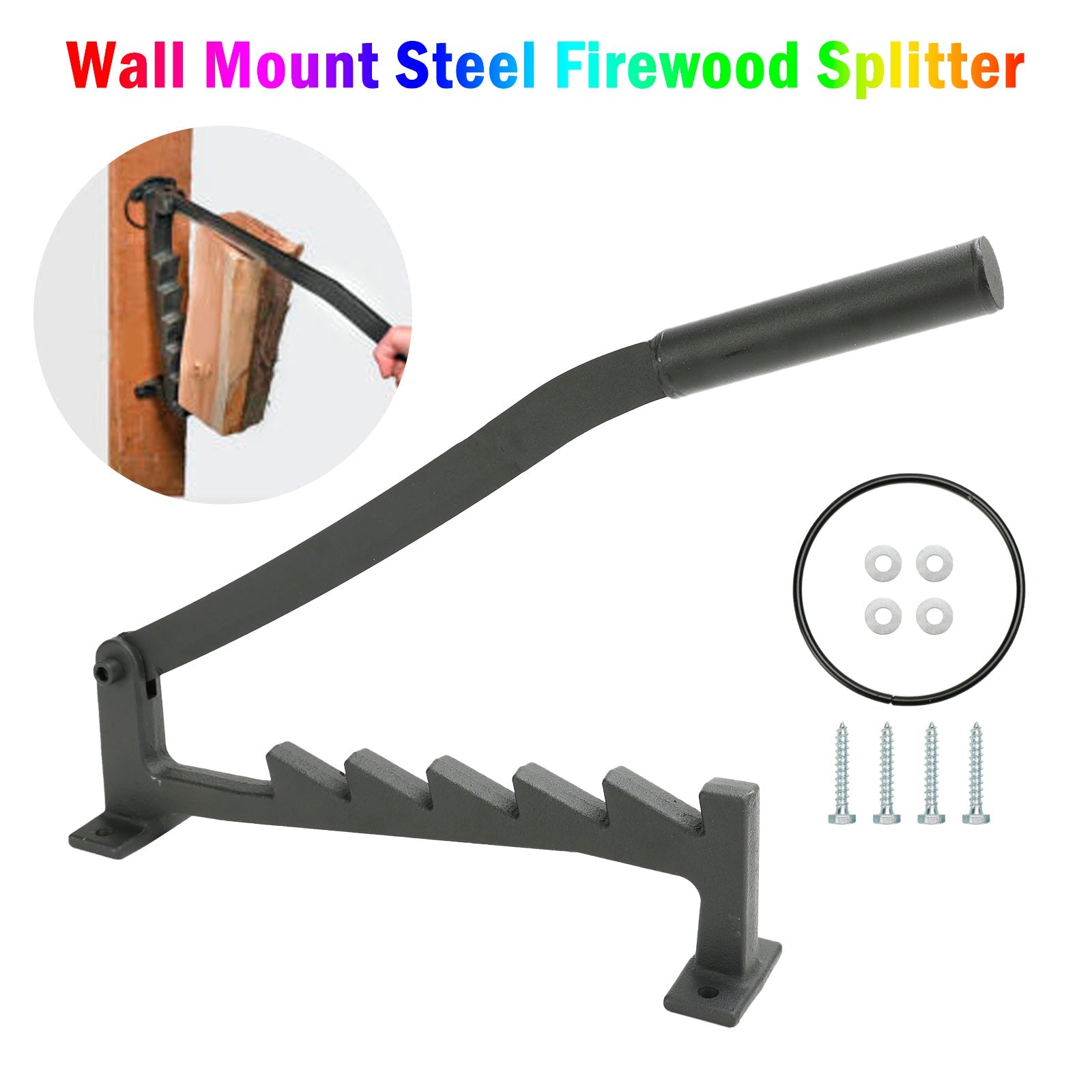 Spaccalegna per legna da ardere in acciaio montato a parete, utensile da taglio per cracker in legno per la casa