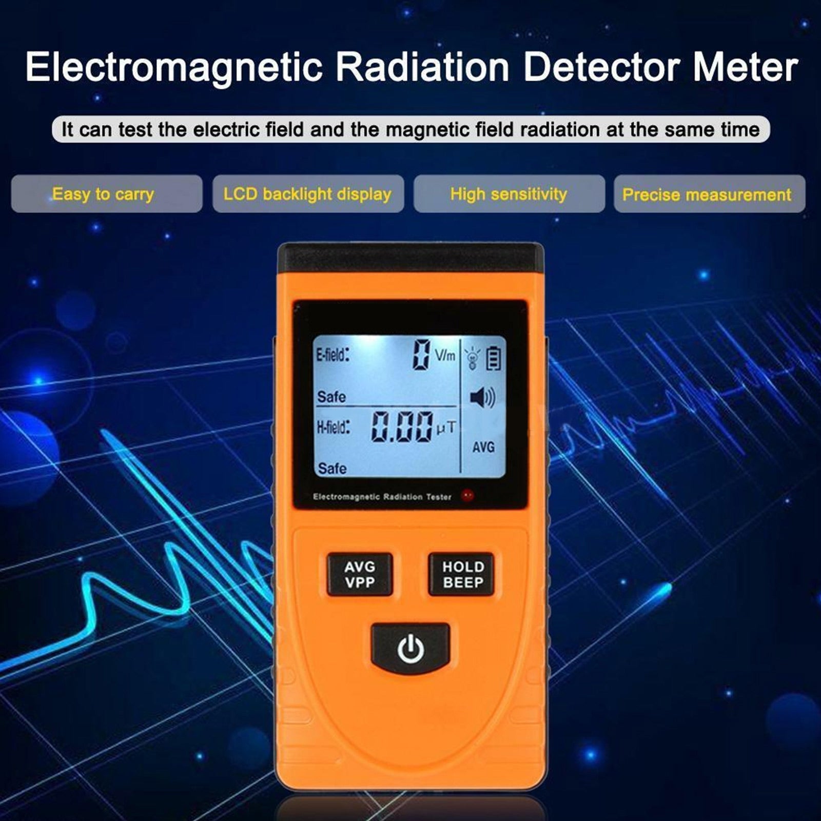 Pantalla LCD digital Detector de radiación de campo electromagnético Medidor EMF Probador de dosímetro